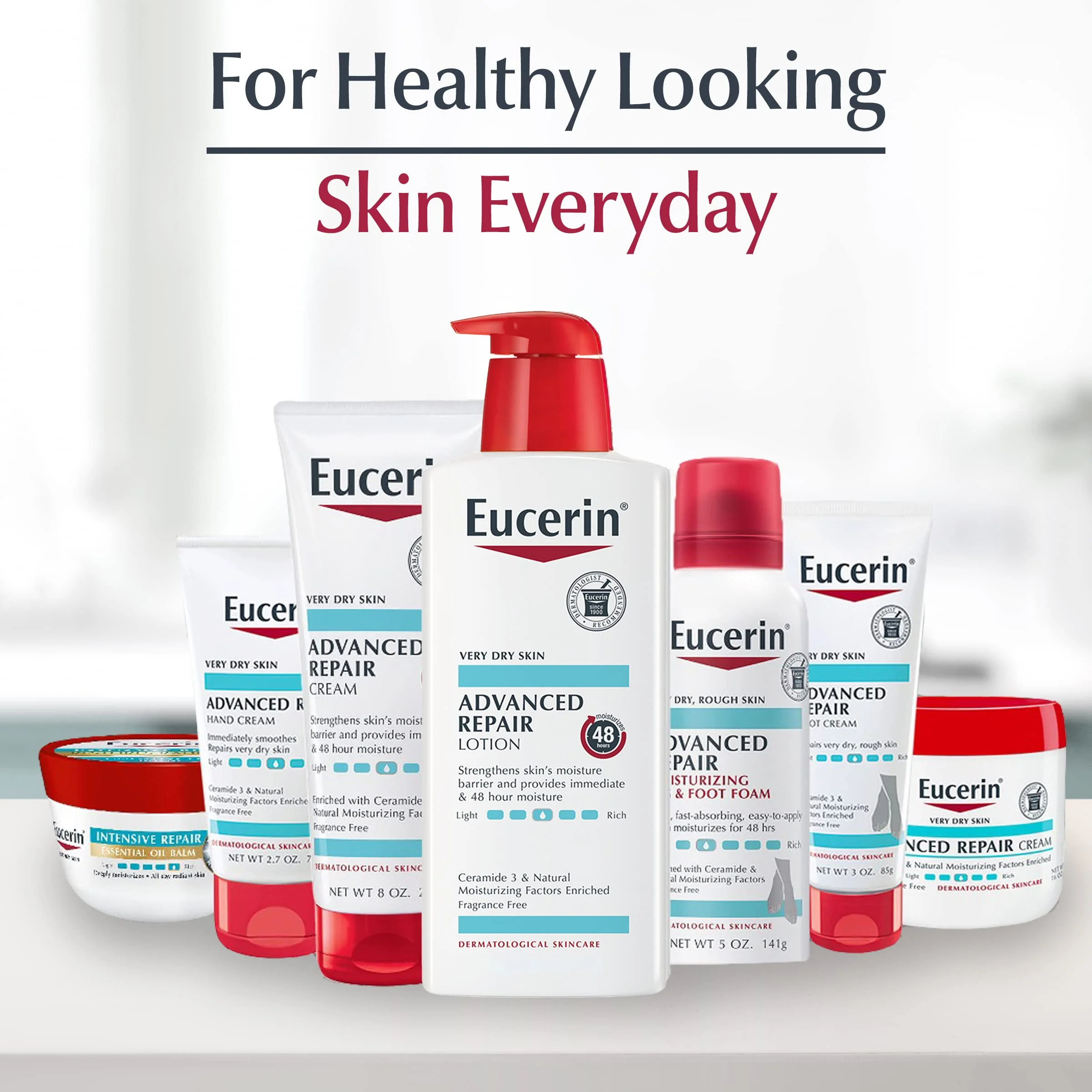Eucerin Advanced Repair Unscented Body Lotion for Dry Skin (16.9 Fl Oz) + Advanced Cleansing Body and Face Cleanser for Sensitive Skin, Fragrance Free (16.9 Fl Oz) - Image 3