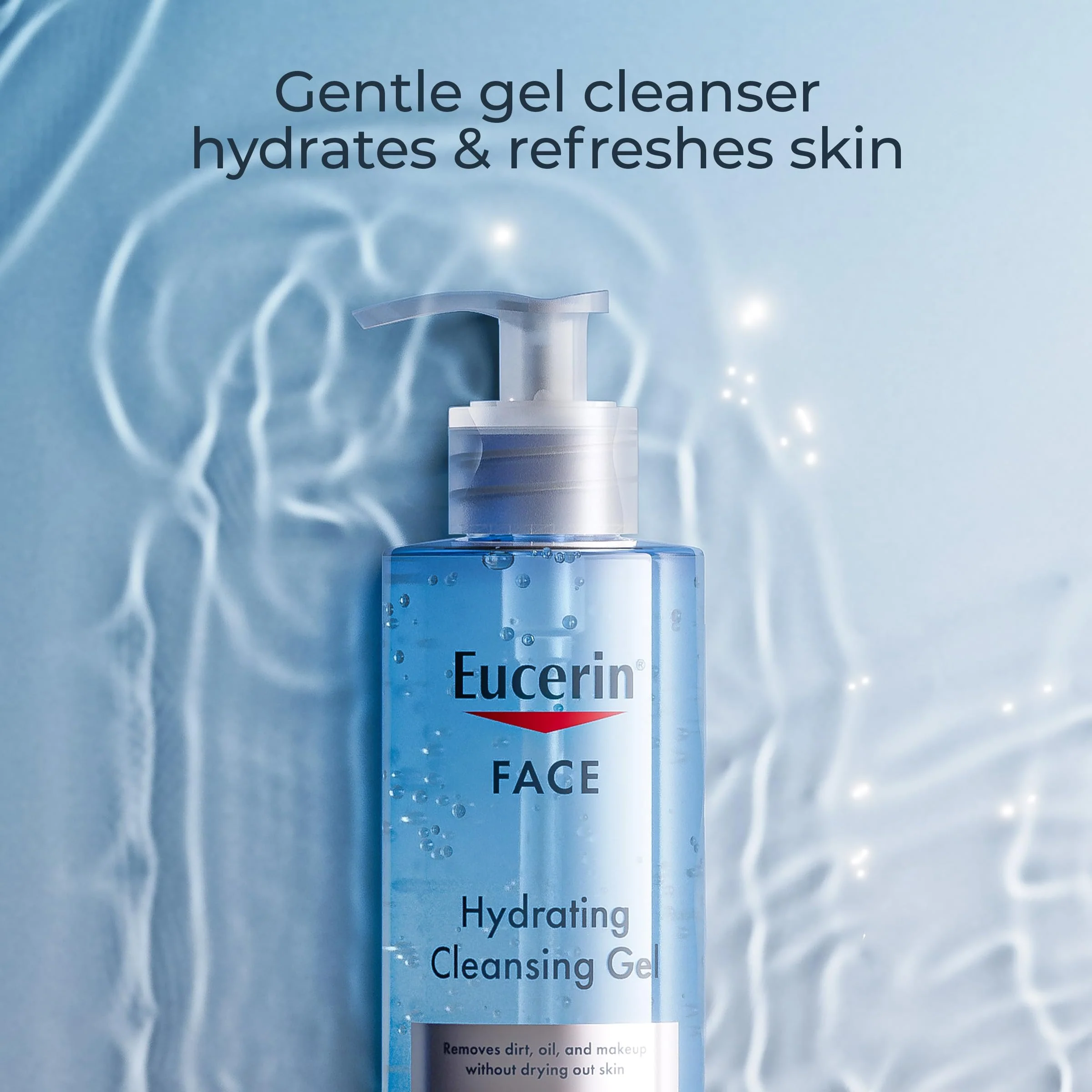 Eucerin Face Gentle Cleansing Hydrating Cleansing Gel, Daily Face Wash and Makeup Remover with Hyaluronic Acid, 13.5 Fl Oz Bottle - Image 14
