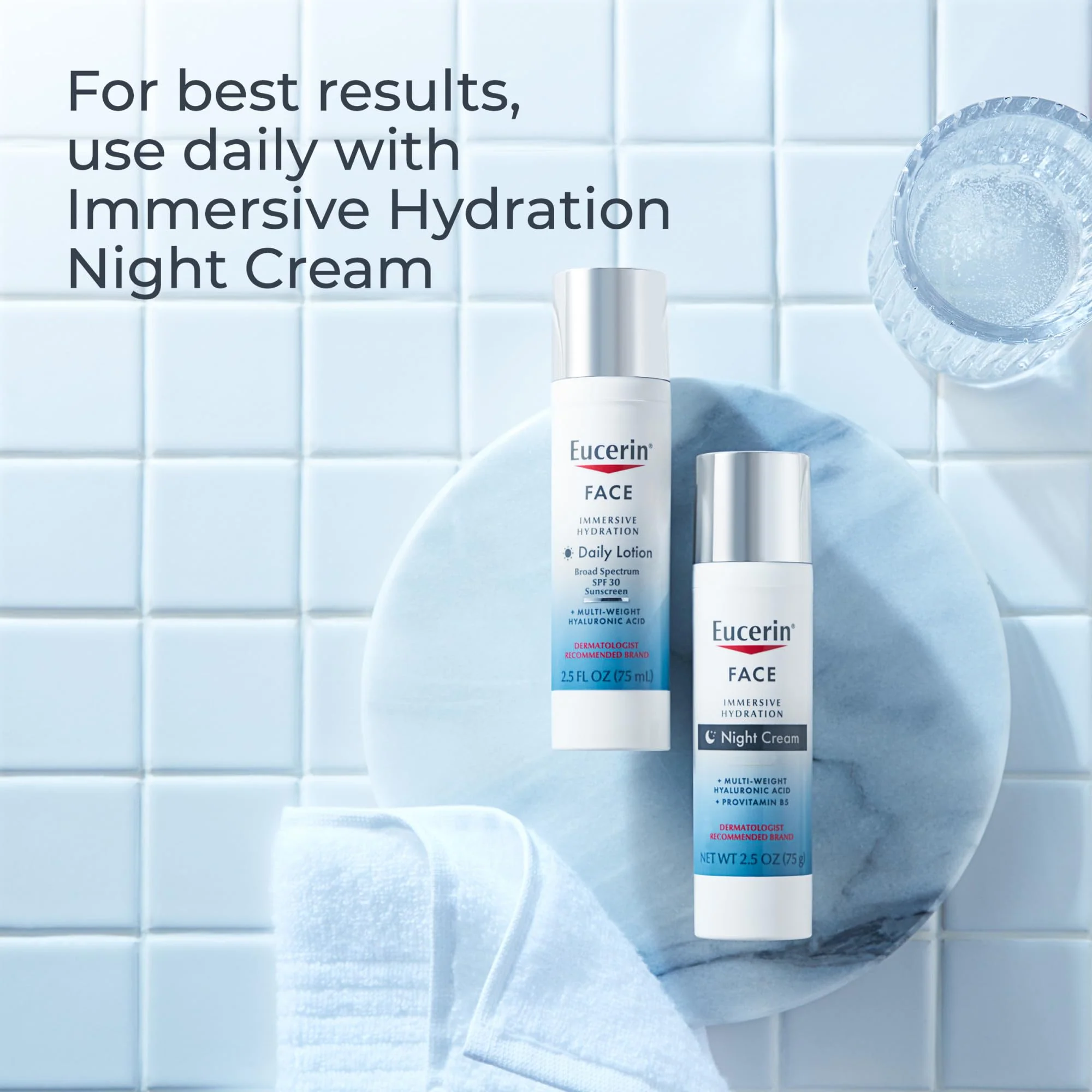 Eucerin Face Immersive Hydration Daily Face Lotion Broad Spectrum SPF 30 Sunscreen, Daily Moisturizer with Hyaluronic Acid Smooths Fine Lines and Wrinkles, 2.5 Fl Oz Bottle - Image 5