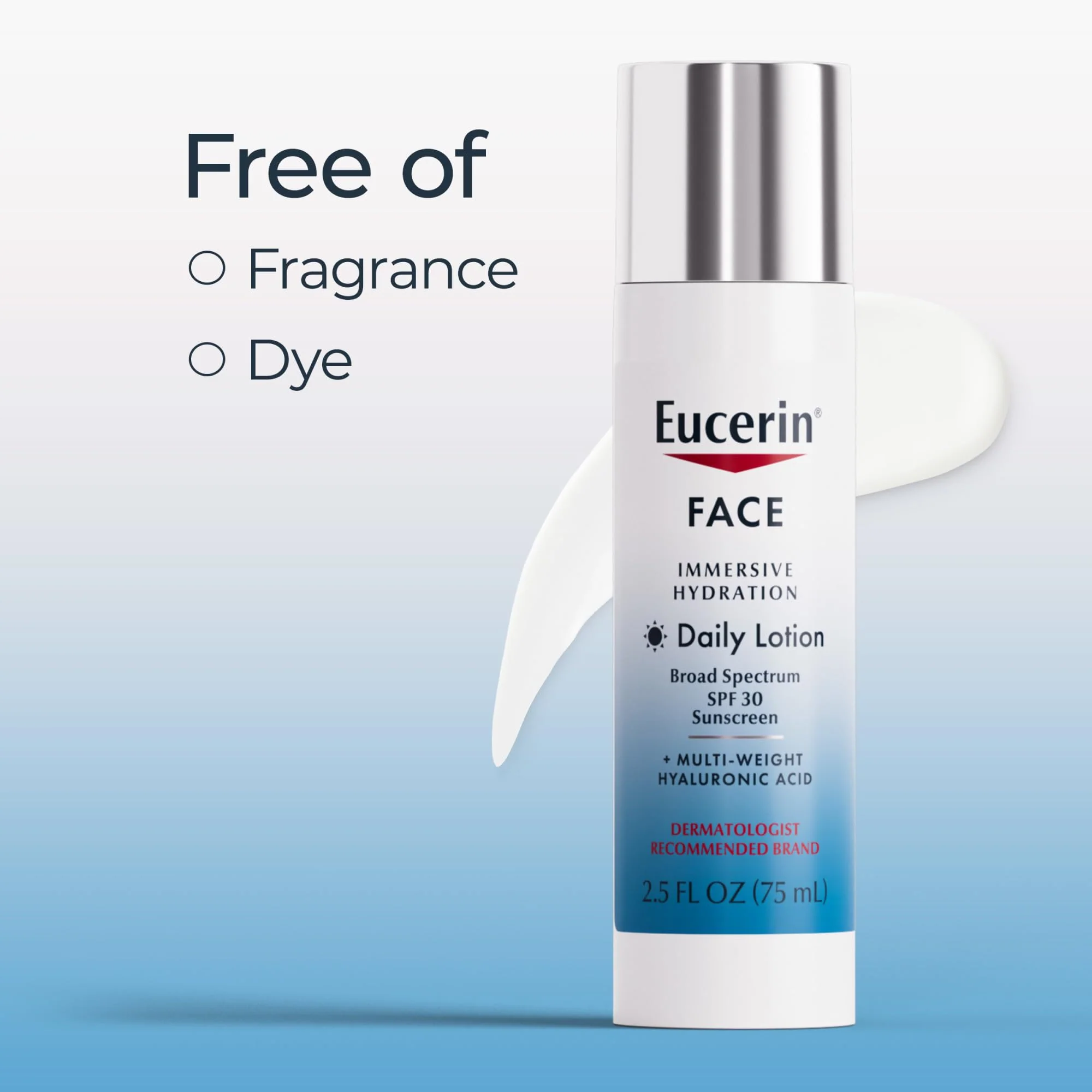 Eucerin Face Immersive Hydration Daily Face Lotion Broad Spectrum SPF 30 Sunscreen, Daily Moisturizer with Hyaluronic Acid Smooths Fine Lines and Wrinkles, 2.5 Fl Oz Bottle - Image 6