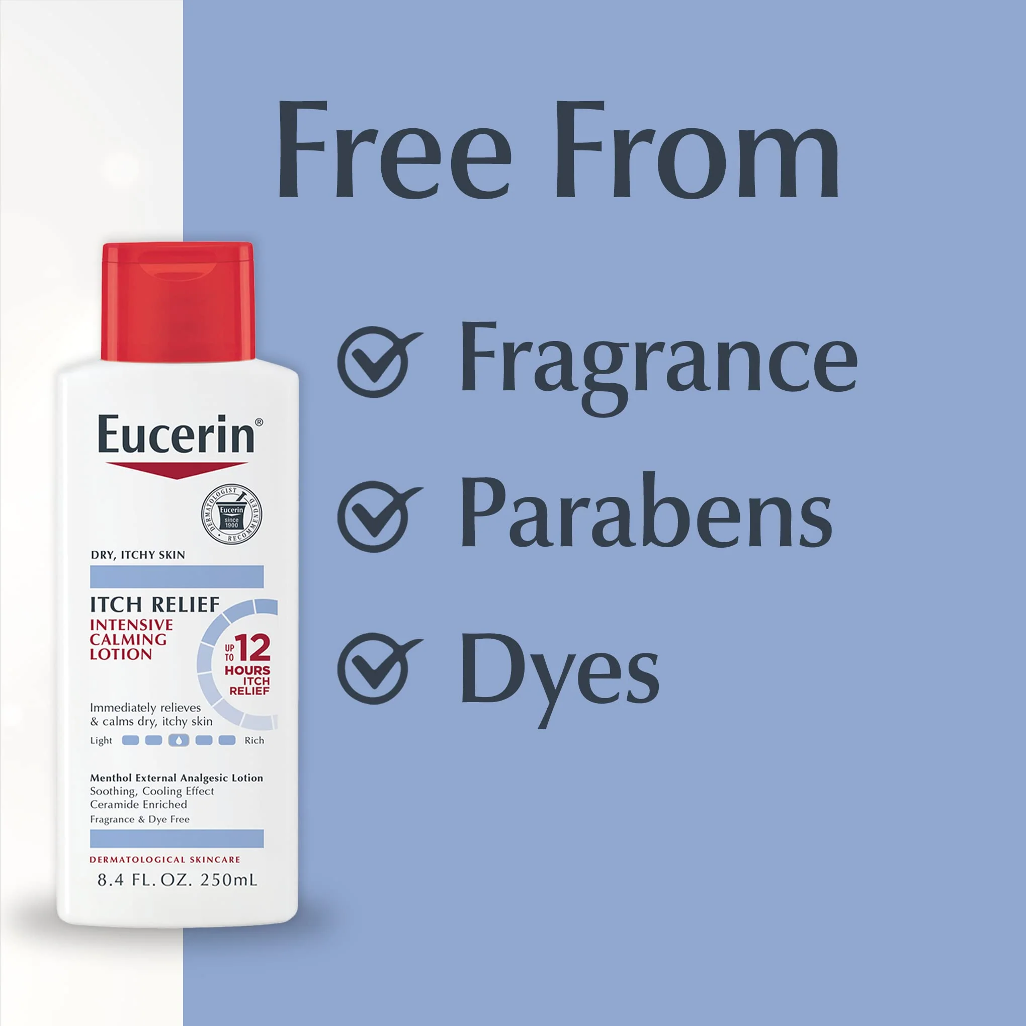 Eucerin Itch Relief Intensive Calming Lotion, Itch-Relieving Lotion for Sensitive Dry Skin, 8.4 Fl Oz Bottle - Image 12