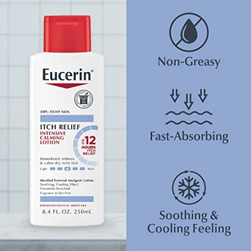 Eucerin Itch Relief Intensive Calming Lotion, Itch-Relieving Lotion for Sensitive Dry Skin, 8.4 Fl Oz Bottle - Image 19
