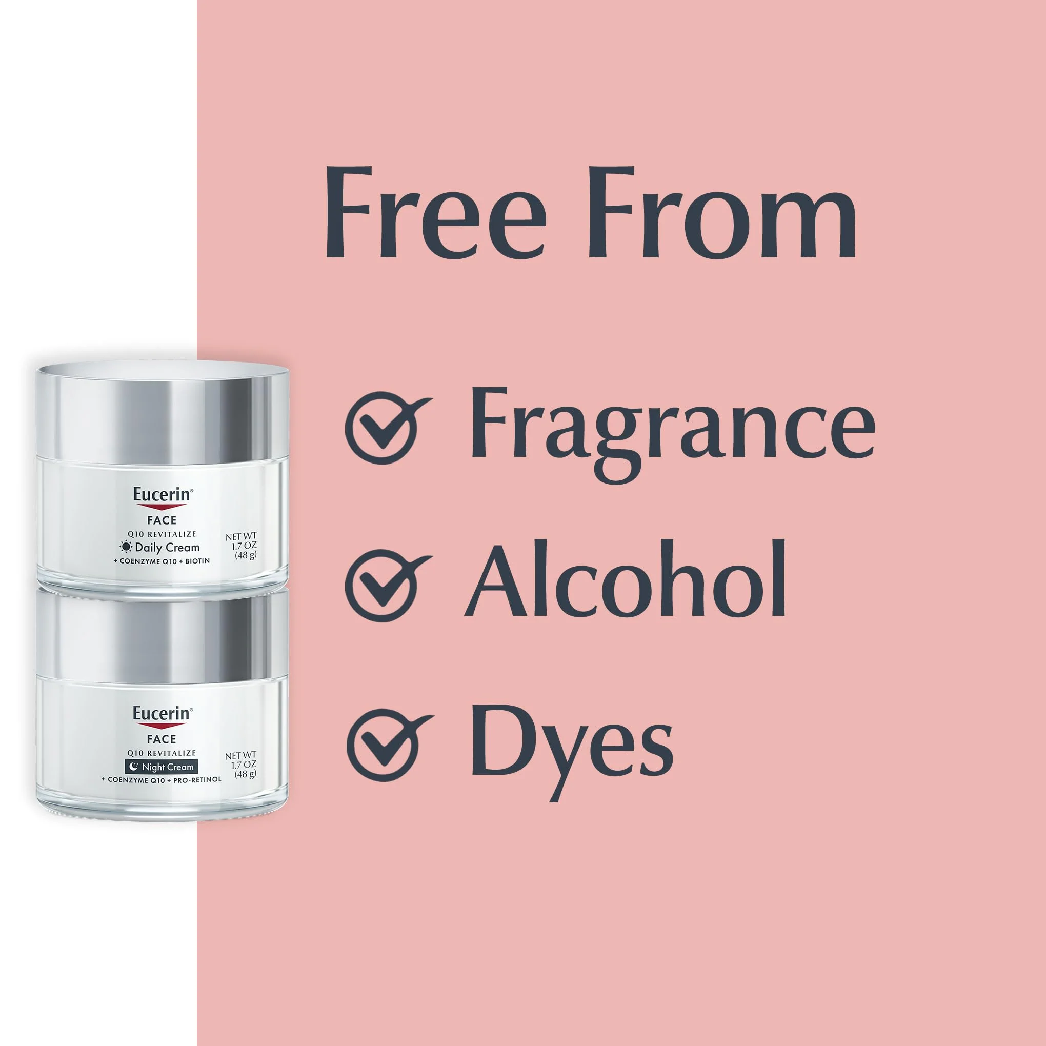 Eucerin Q10 Skin Care Set, Anti Wrinkle Daily Face Cream with Biotin (1.7 Oz) + Anti Wrinkle Night Cream with Pro-Retinol (1.7 Oz), Fragrance Free Face Moisturizer for All Skin Types - Image 9