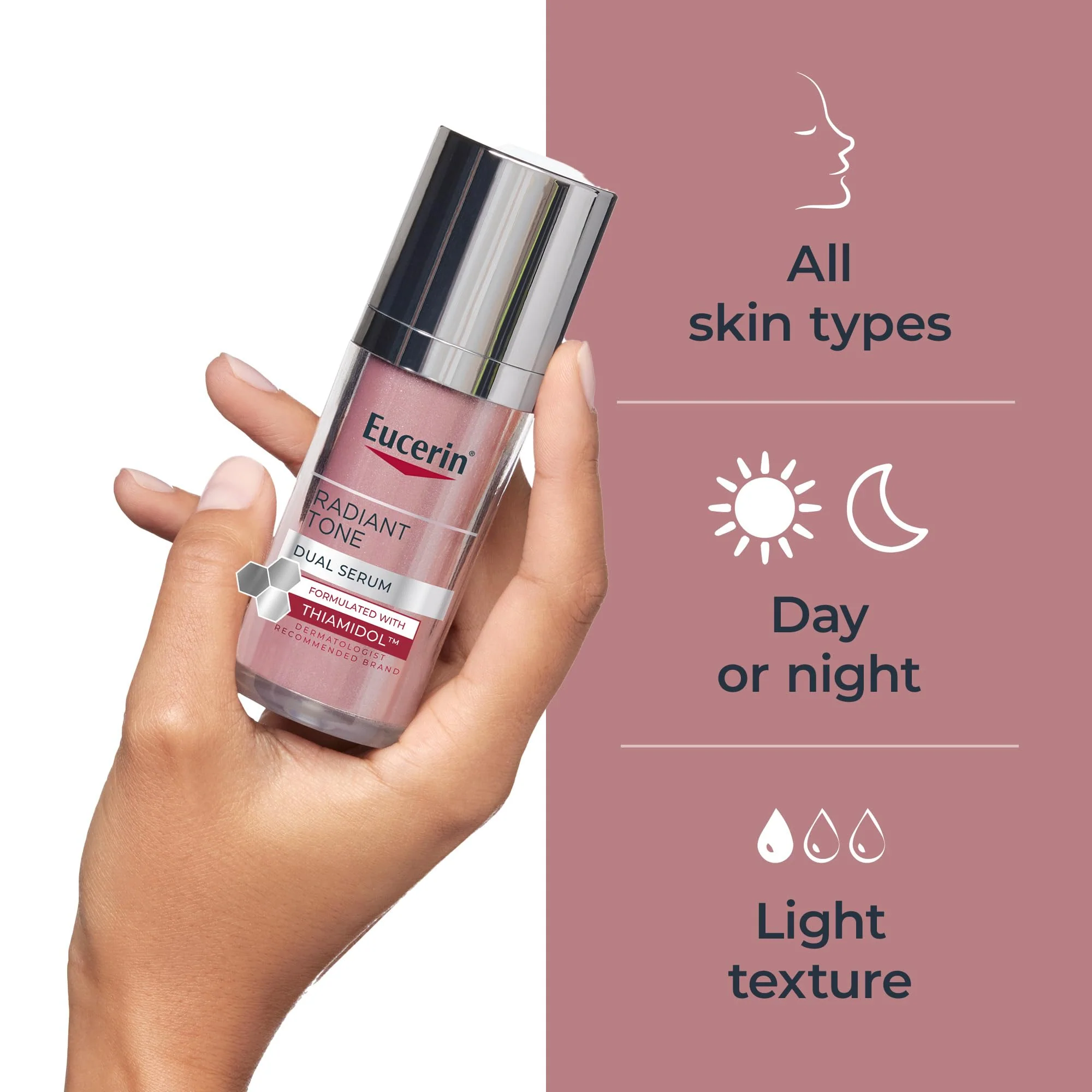 Eucerin Radiant Tone Dual Serum Dark Spot Corrector, Dark Spot Serum with Thiamidol and Hyaluronic Acid, Helps Visibly Reduce the Look of Persistent Dark Spots, 1 Fl Oz Bottle - Image 10