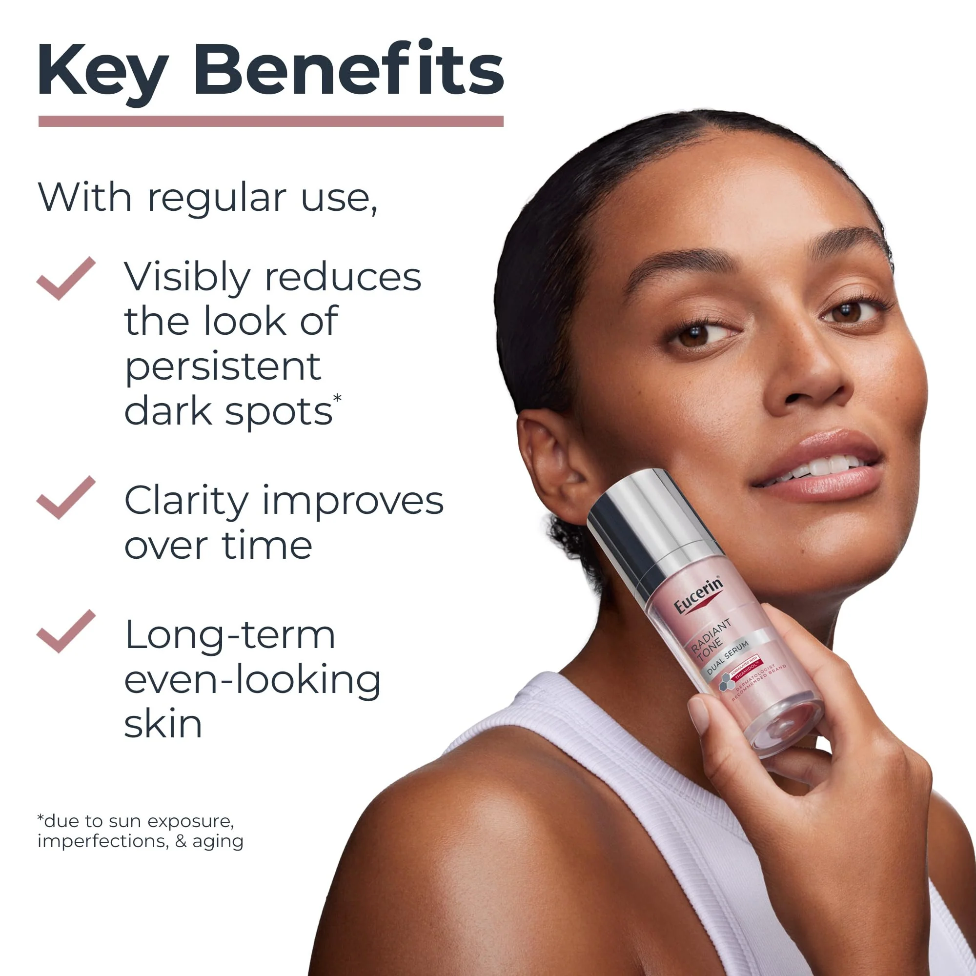 Eucerin Radiant Tone Dual Serum Dark Spot Corrector, Dark Spot Serum with Thiamidol and Hyaluronic Acid, Helps Visibly Reduce the Look of Persistent Dark Spots, 1 Fl Oz Bottle - Image 16