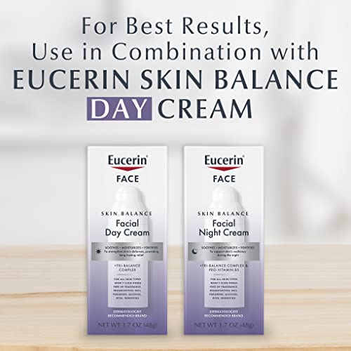 Eucerin Skin Balance Night Cream, Sensitive Skin Face Moisturizer Enriched with Tri-Balance Complex, 1.7 Oz Bottle - Image 3