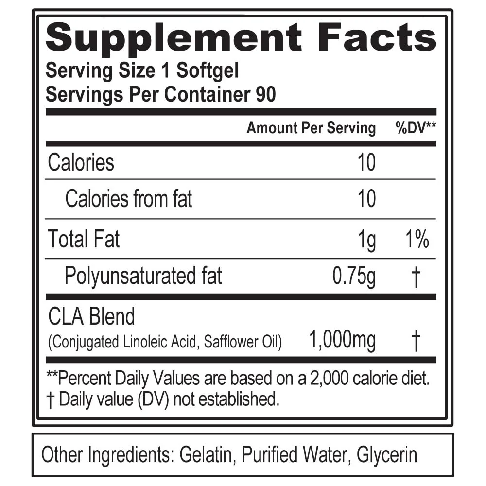 Evlution Conjugated Linoleic Acid CLA Pills - CLA 1000mg Diet Pills to Support Weight Loss Fat Burning Lean Muscle and Faster Metabolism - Stimulant-Free Safflower Based Fat Loss Support - 90 - Image 6