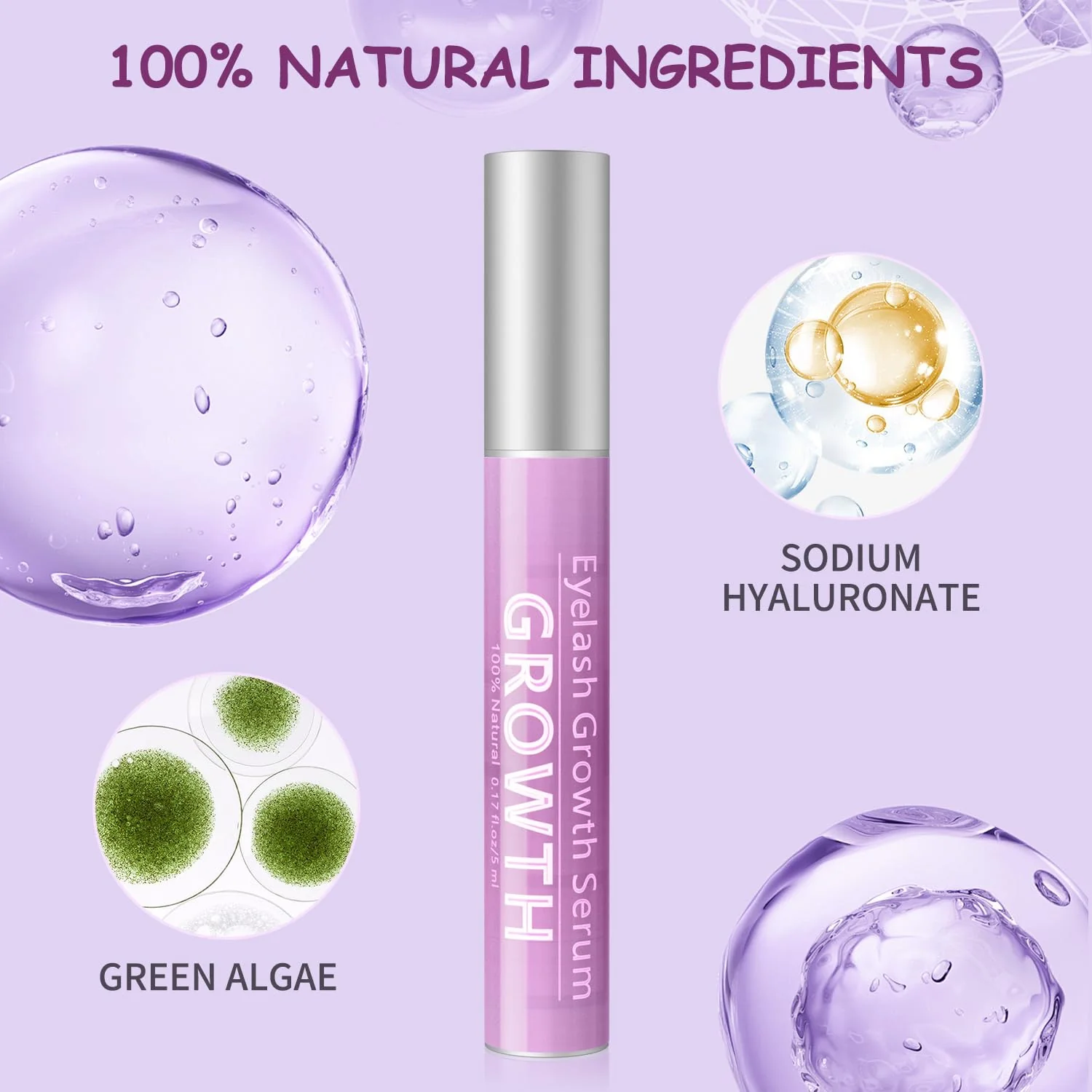 Eyelash Growth Serum Volumizing Lash Serum For Eyelash Growth Longer & Thicker Lash Enhancing serum With Natural Formula Vegan & Cruelty-Free (5mL) - Image 7