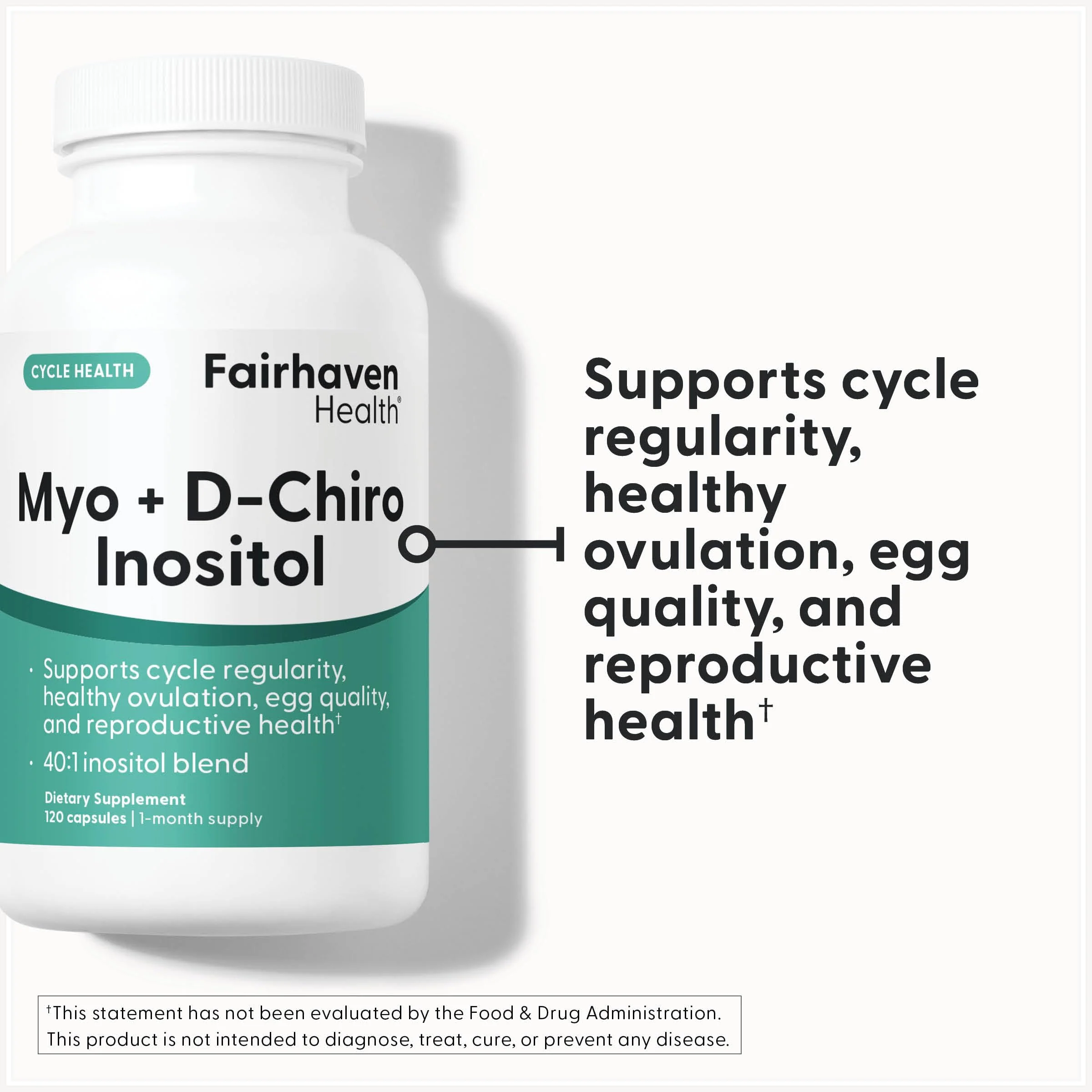 Fairhaven Health Myo-Inositol and D-Chiro Inositol Supplement for Women | 40:1 Ratio | Female Fertility Supplement for Women and Hormone Balance* | Vegan | 120 Myo & D-Chiro Inositol Capsules - Image 8