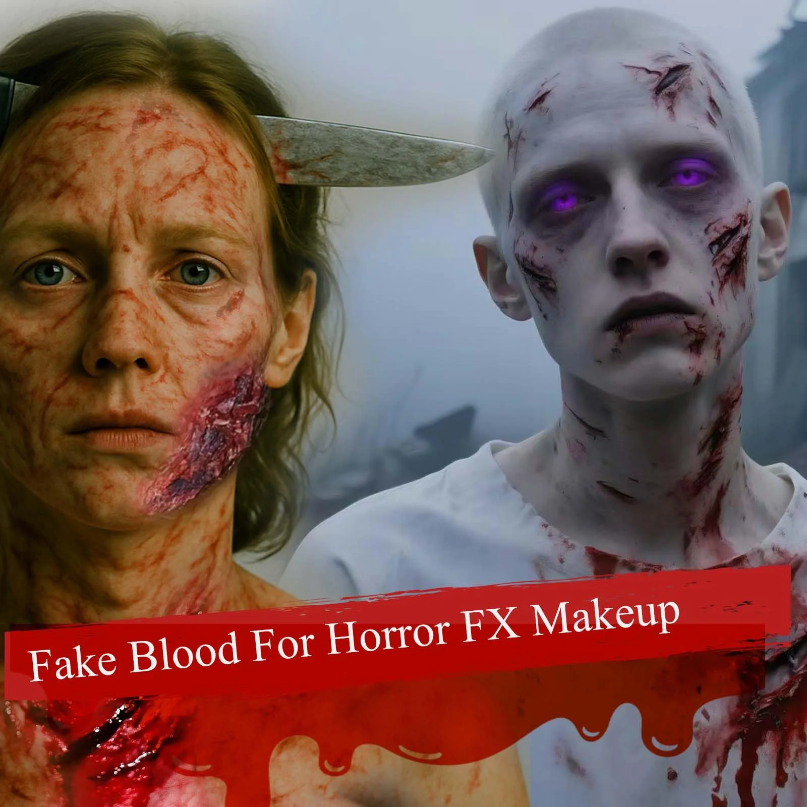 Fake Blood spray,2.01FL.OZ Vampire Blood Makeup,Halloween Fake Blood Spray Eye Blood Drops Body Paint?Blood Splatter for Clothes,Halloween Zombie Monster Vampire Blood Costume Cosplay Makeup,1PC - Image 7