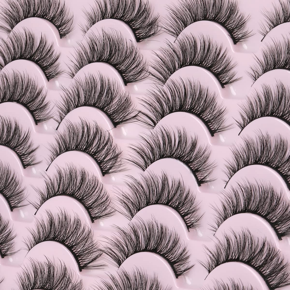 False Eyelashes 14mm Faux 3D Mink Lashes Natural Look Cat Eye Wispy Lashes Pack by Kiromiro, 14 Pairs - Image 4