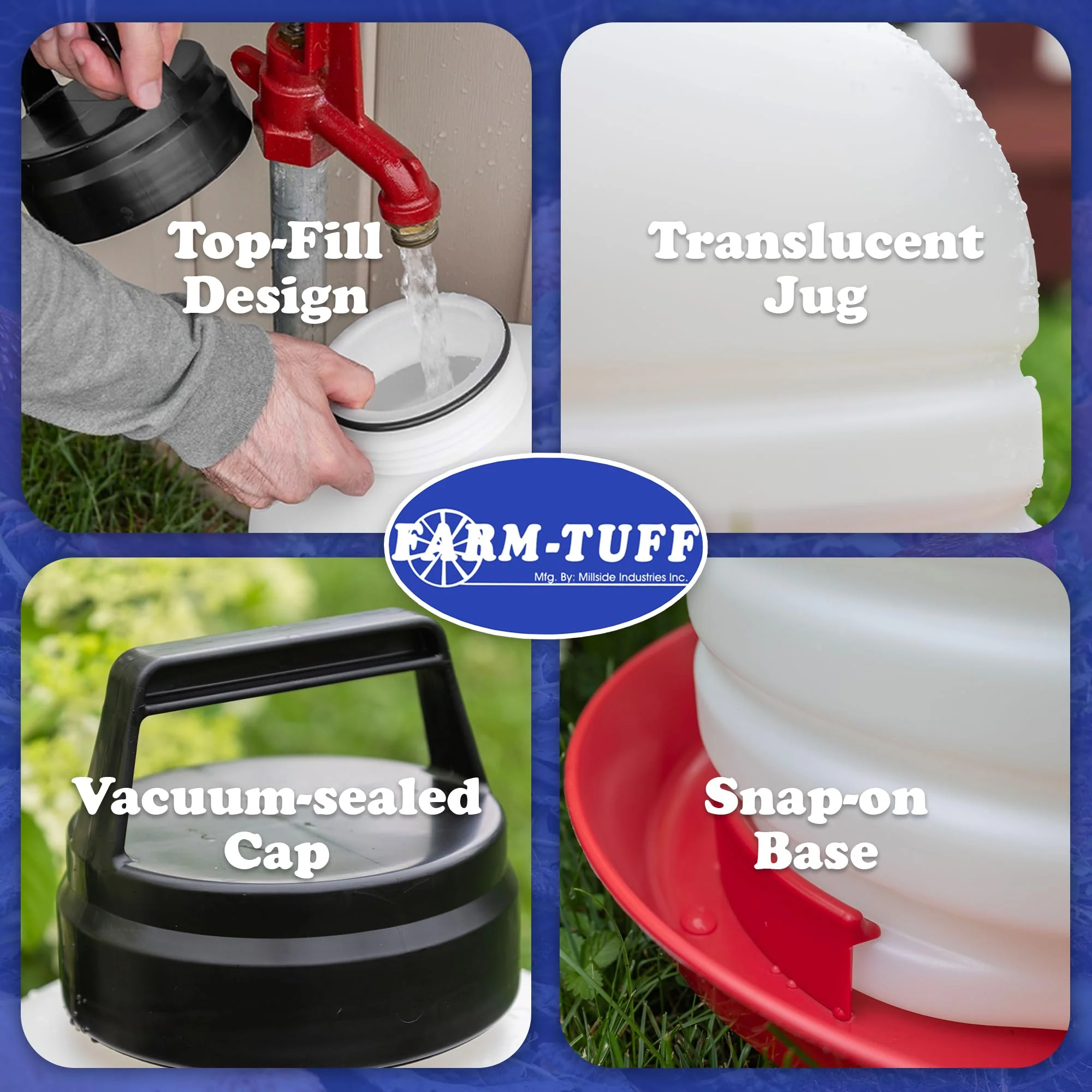 FARM-TUFF Hanging Chicken Waterer, 5 Gallon Capacity - Plastic Poultry Fountain with Top Fill Design - Automatic Water Dispenser for Chickens, Ducks, Turkeys & Game Birds - Image 5