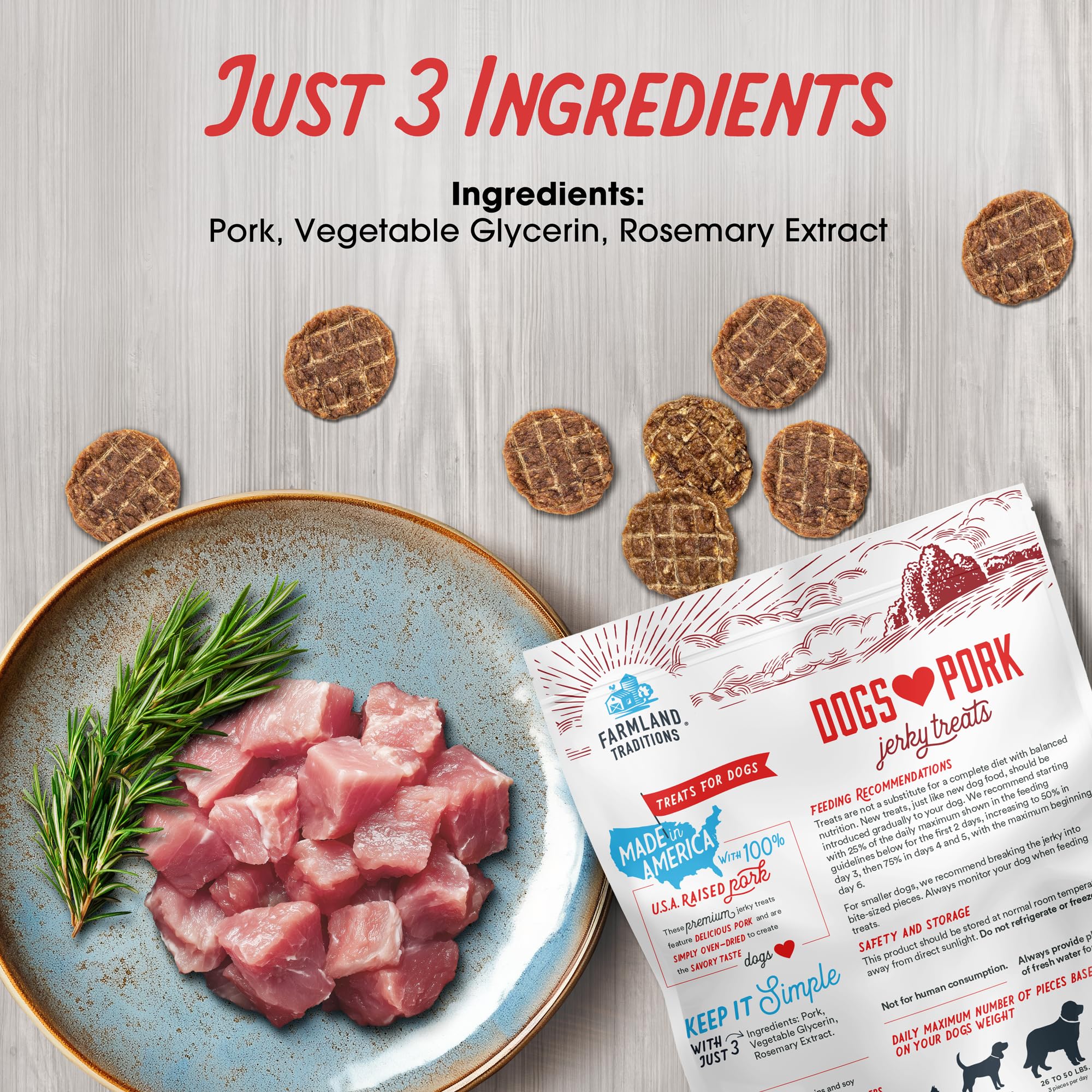 Farmland Traditions New Filler Free Dogs Love Pork Premium Jerky Treats for Dogs (13.5 oz.) - Image 7