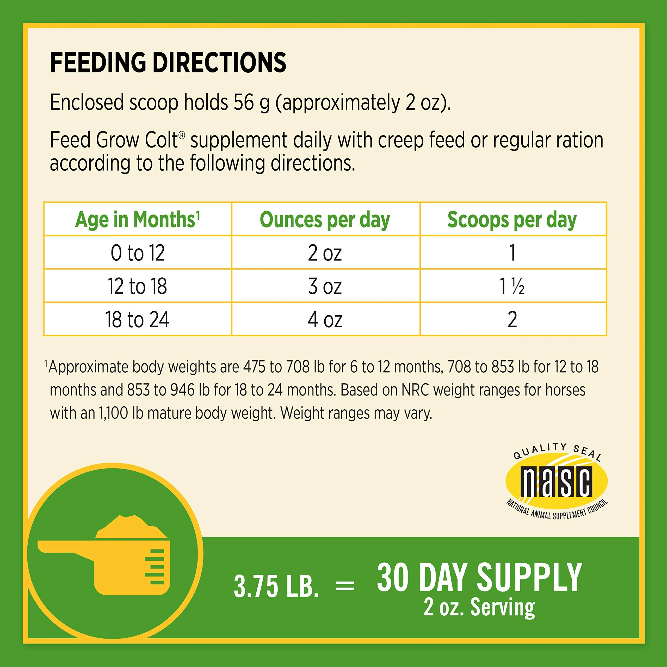 Farnam Grow Colt Supplement for Growth & Development, Supports Normal, consistent Growth in First Years of foal's Life, 3.75 lbs., 30 Day Supply - Image 2