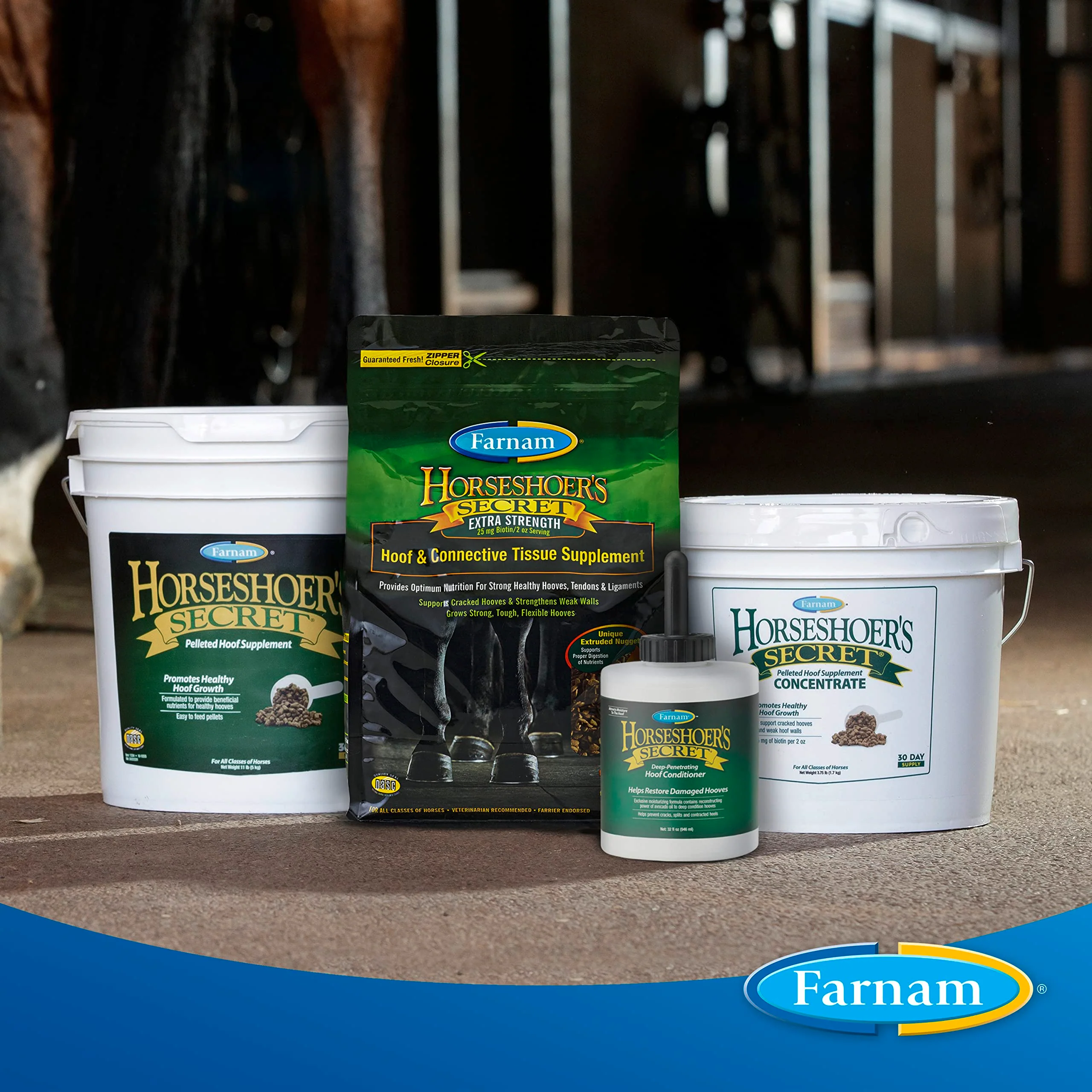 Farnam Horseshoer's Secret Extra Strength Hoof & Connective Tissue Biotin Supplement with Aminos for Strong, Healthy Hooves, Tendons & Ligaments, 7.5 lbs, 60-Day Supply - Image 5
