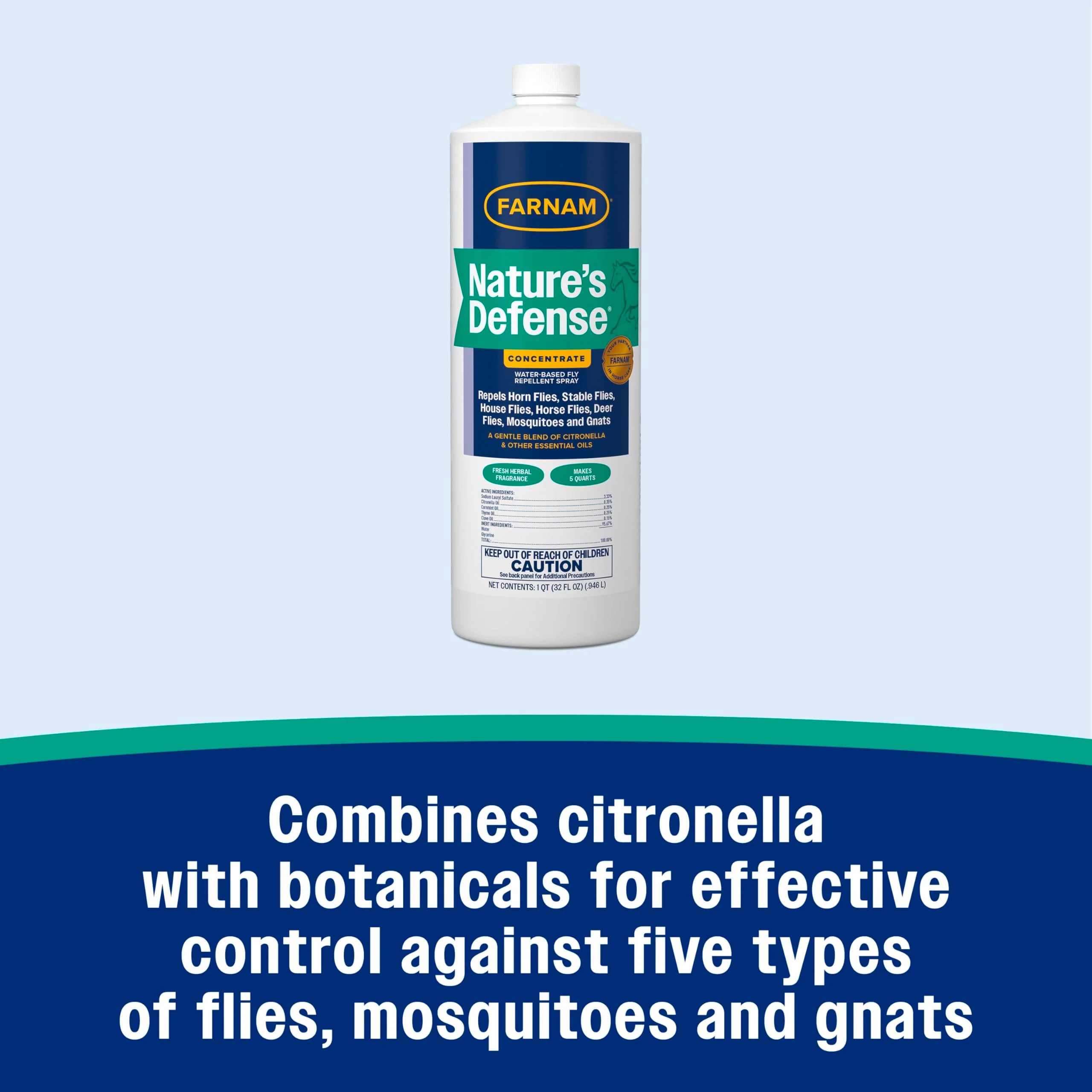 Farnam Nature’s Defense Concentrate, Water-Based Botanical Fly Repellent Spray for Horses, Ideal for Sensitive Skin, 32 oz - Image 13