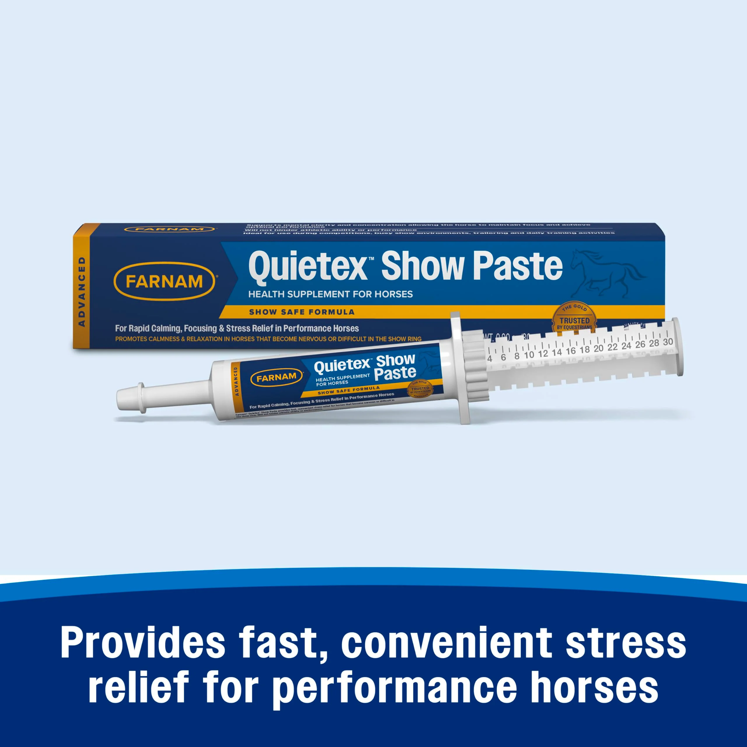 Farnam Quietex Show Calming & Focusing Paste for Horses, 30 cc Syringe, Show Safe Horse Calm Magnesium Supplement Paste, Help Manage Nervous Behavior, Focus, Keep Calm, Relaxed & Composed - Image 8
