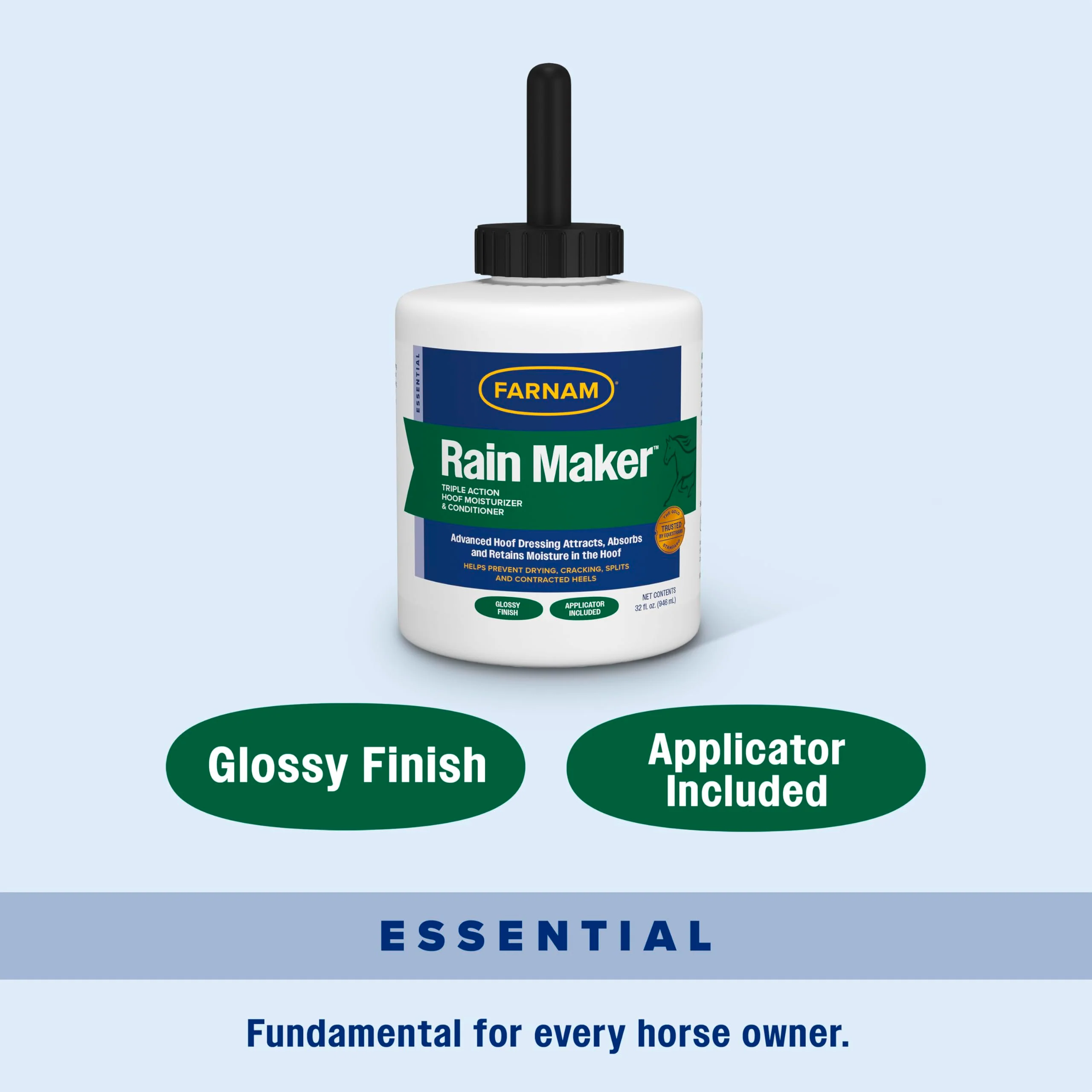 Farnam Rain Maker Triple Action Hoof Moisturizer & Conditioner, Protection Against Dry Weather, Cracks, Splits, Contracted Heels, 32 fl oz - Image 4