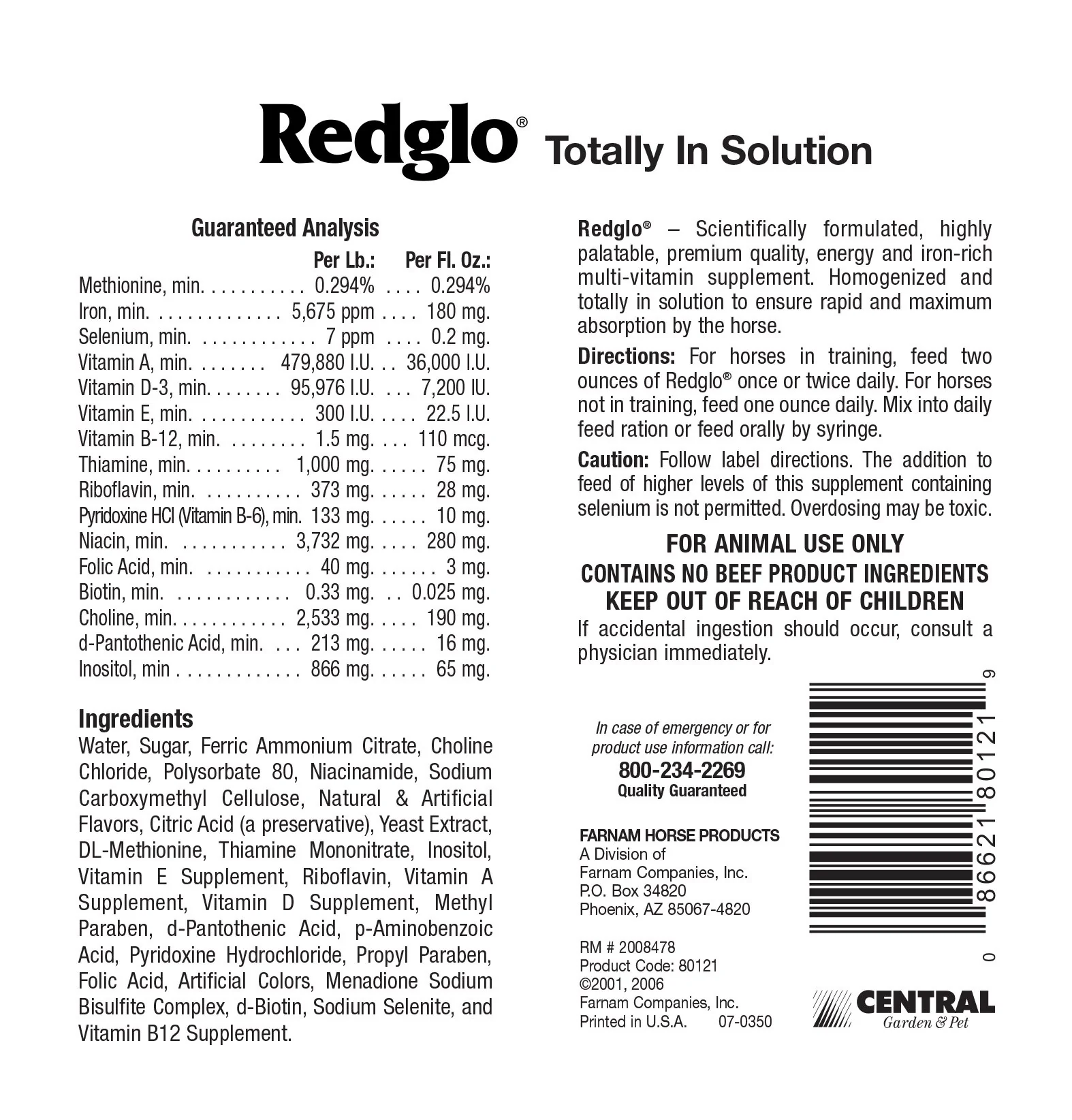 Farnam Redglo Liquid Multi-Vitamin Supplement for Horses, 1 gallon, 80121 - Image 8