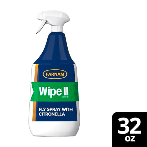 Farnam Wipe II Brand Horse Fly Spray with Citronella, Kills and Repels Flies, Conditions Coats, 32 oz - Image 2
