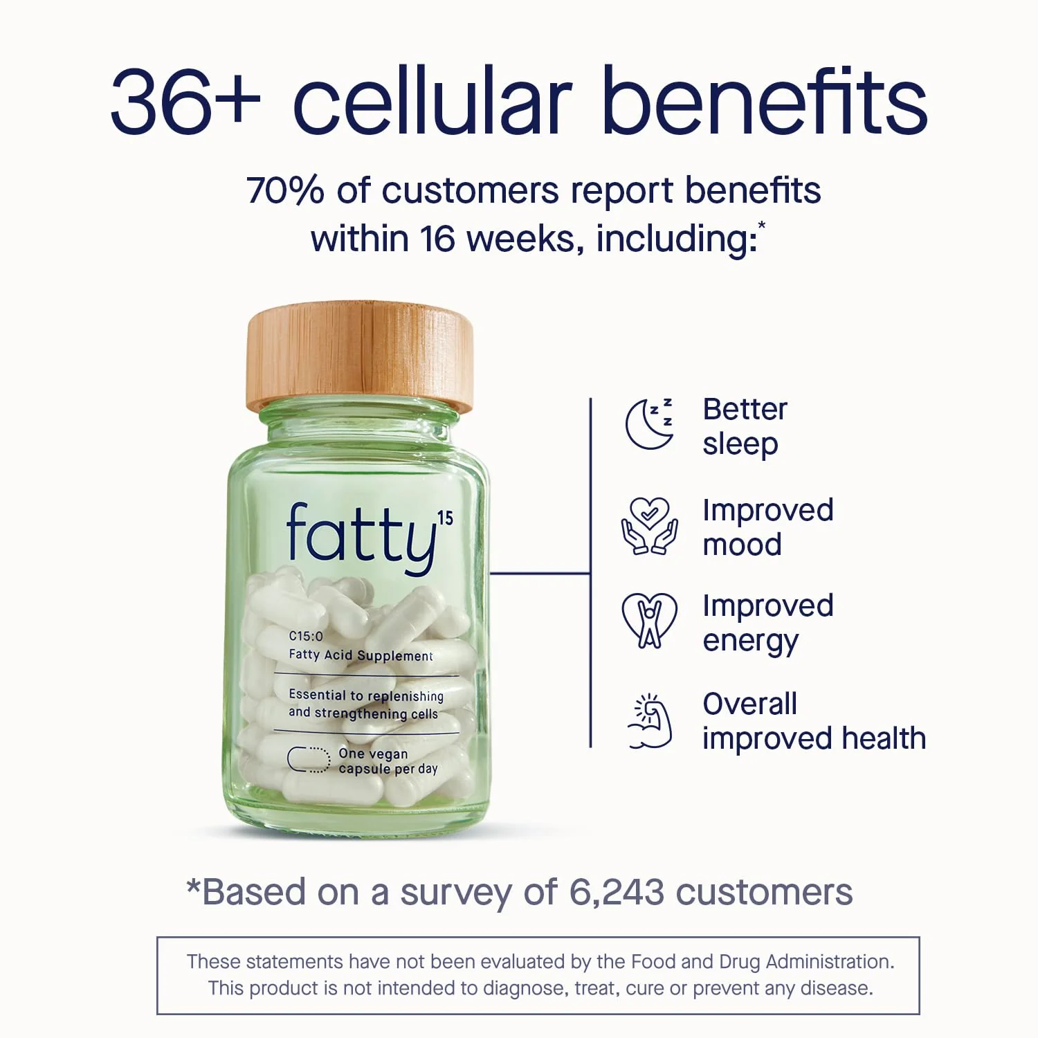 Fatty15 C15:0 Pentadecanoic Acid Supplement The Longevity Nutrient - 90 Vegan Capsules - 3X Cellular Benefits of Fish Oil EPA Omega 3 Supplements - Liver Support & Mitochondrial Health - Image 6