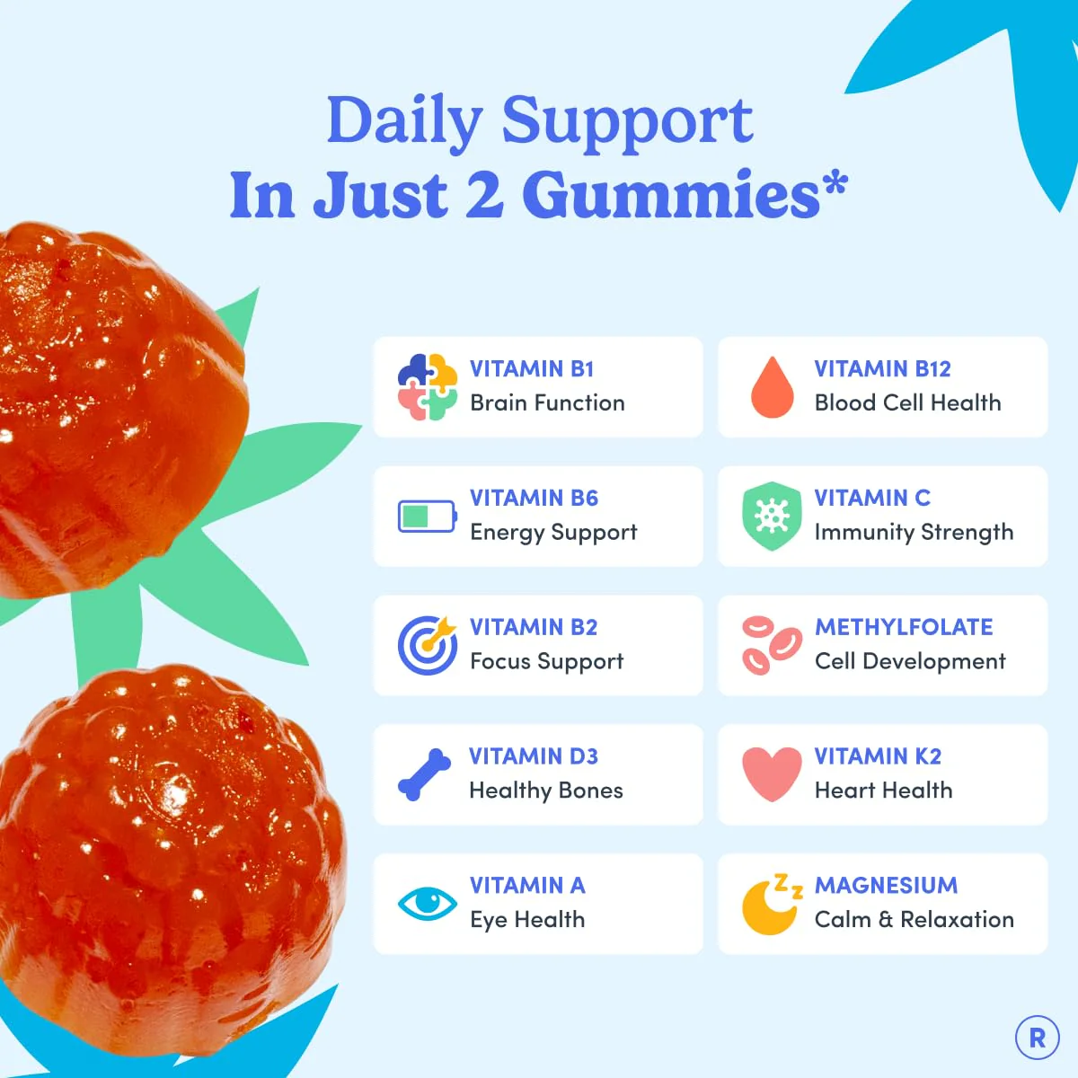 FIRST DAY Vitamins for Teens - Teen Multi Vitamins for Girls & Boys 12-17, Organic Fruit & Veggie Blend - 12 Key Nutrients: Vitamins A, B1, B2, B6, B9, B12, C, D3, E, K2-30 Day Supply - Image 6