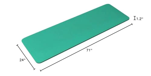 Fitvids 1/2-Inch Thick High Density Foam Exercise Yoga Mat with Carrying Strap, For Cushioning The Body Against Hard Floors, Green - Image 2