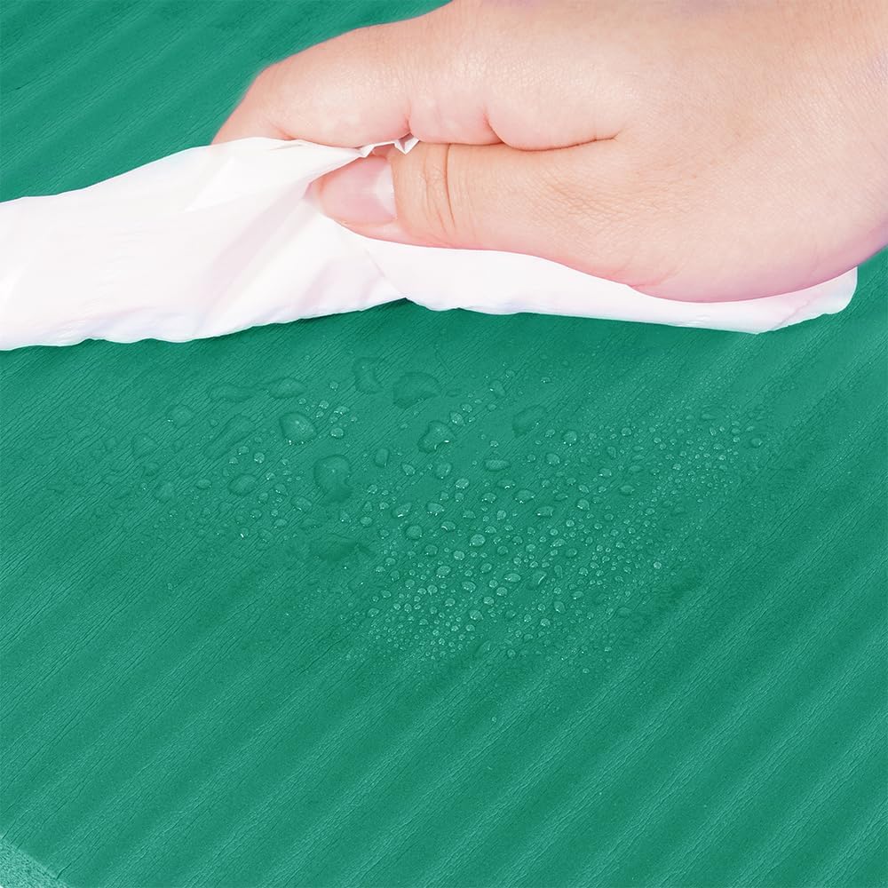 Fitvids 1/2-Inch Thick High Density Foam Exercise Yoga Mat with Carrying Strap, For Cushioning The Body Against Hard Floors, Green - Image 4