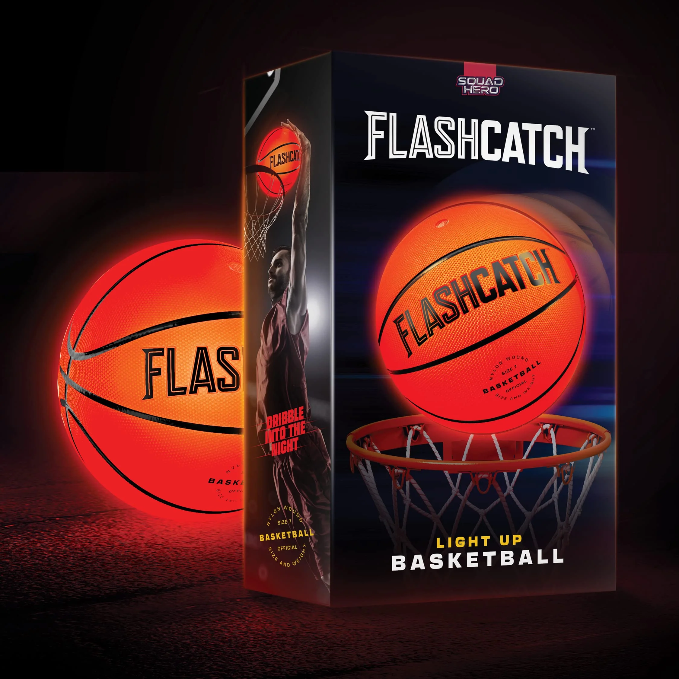 FlashCatch Light Up Basketball - Glow in The Dark - Sports Gear Accessories Gifts for Boys 8-15+ Year Old - Kids Teens Gift Birthday Ideas - Teen Boy Toys Ages 8 9 10 11 12 13 14 15 Outdoor Teenager - Image 2