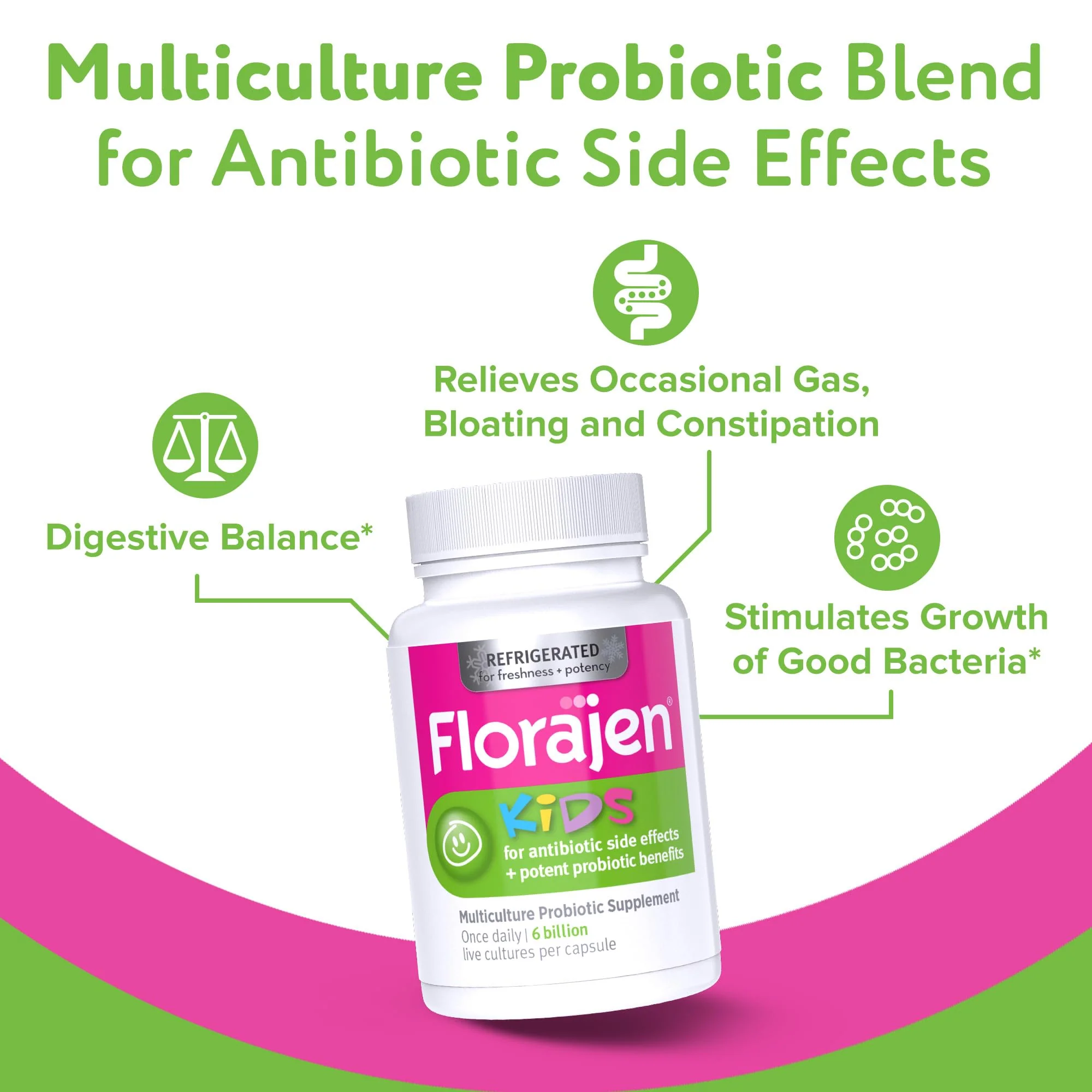 Florajen Kids Probiotic - Daily Gut & Immune Support for Children 6 Months & Up - Constipation, Bloating, & Digestive Relief - Refrigerated for Freshness & Potency - 60 Capsules - Image 2