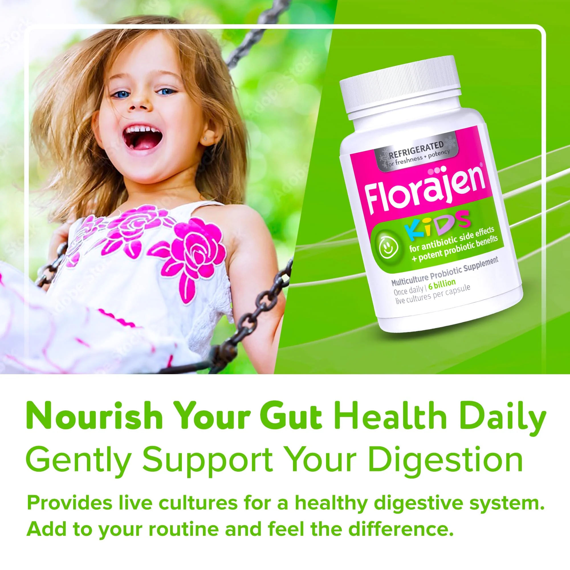 Florajen Kids Probiotic - Daily Gut & Immune Support for Children 6 Months & Up - Constipation, Bloating, & Digestive Relief - Refrigerated for Freshness & Potency - 60 Capsules - Image 6