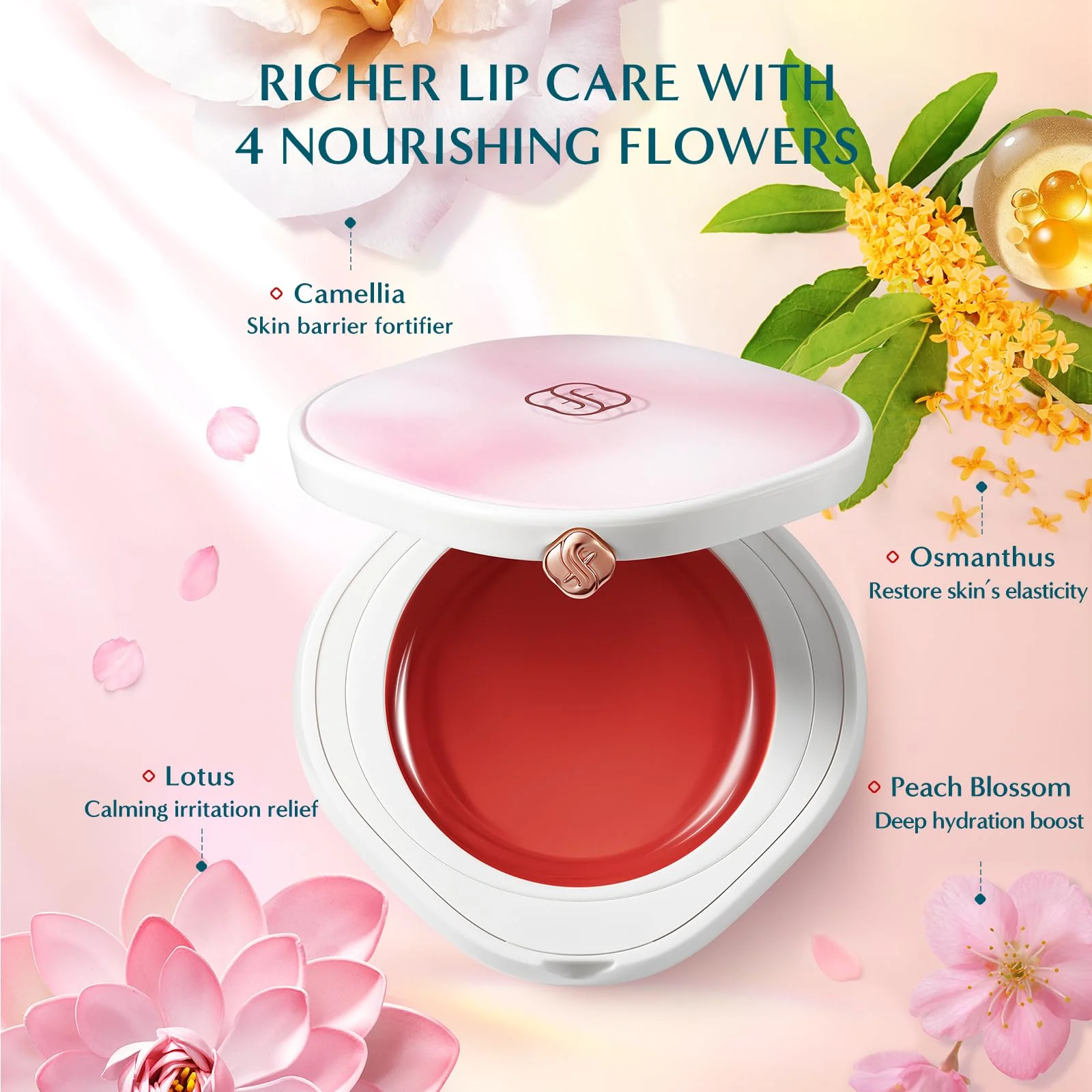 FLORASIS Dewy Touch Tinted Lip Balm Lip Mask Lip Balms for Dry Lips (03 Moonlit Osmanthus, 1 Count) - Image 8