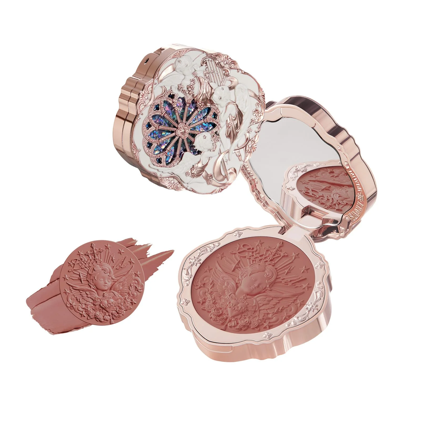 Flower Knows Little Angel Cream Blush,Muted Red Hydrating Blush for Cheeks,Buildable & Blendable Dewy Face Makeup,Soft Long-Lasting Cute Make Up for Women & Girls,0.21 Oz(01 Flaming Heart)