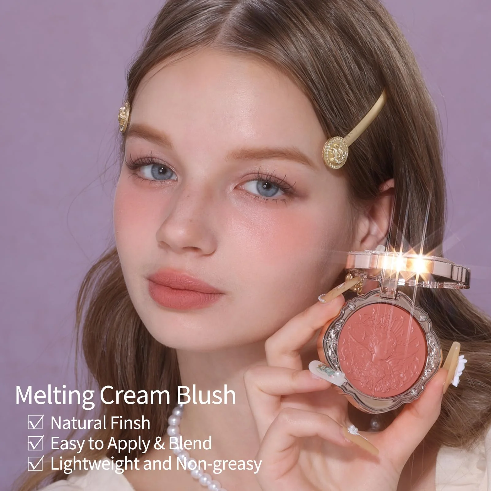 Flower Knows Little Angel Cream Blush,Muted Red Hydrating Blush for Cheeks,Buildable & Blendable Dewy Face Makeup,Soft Long-Lasting Cute Make Up for Women & Girls,0.21 Oz(01 Flaming Heart) - Image 6
