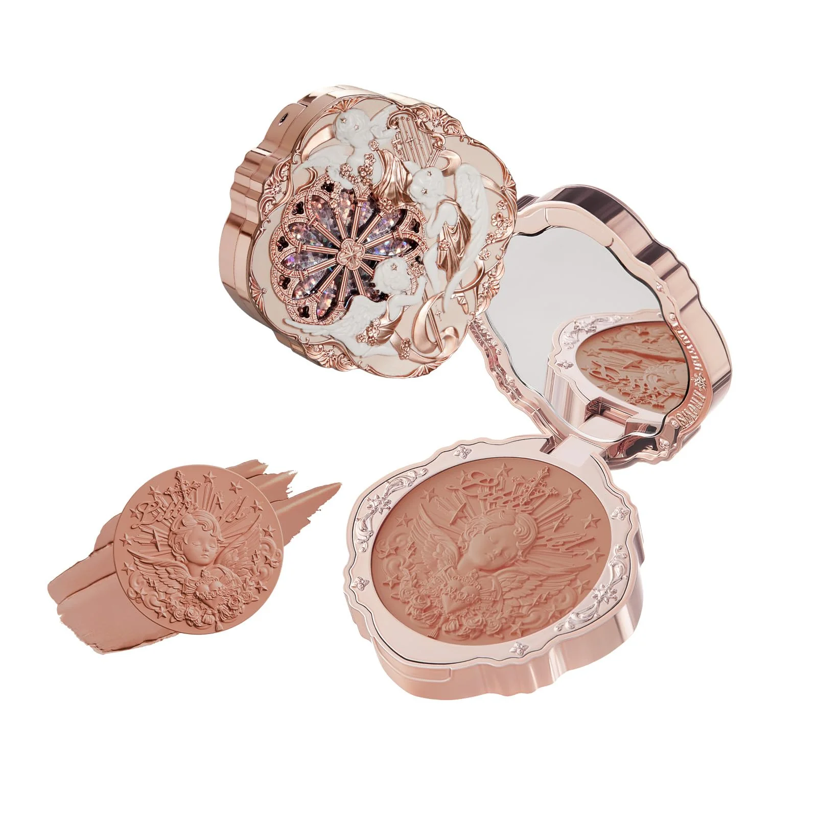 Flower Knows Little Angel Cream Blush,Sany Nude Hydrating Blush for Cheeks,Buildable & Blendable Dewy Face Makeup,Soft Long-Lasting Cute Make Up for Women & Girls,0.21 Oz(05 Fingertip Stellar)