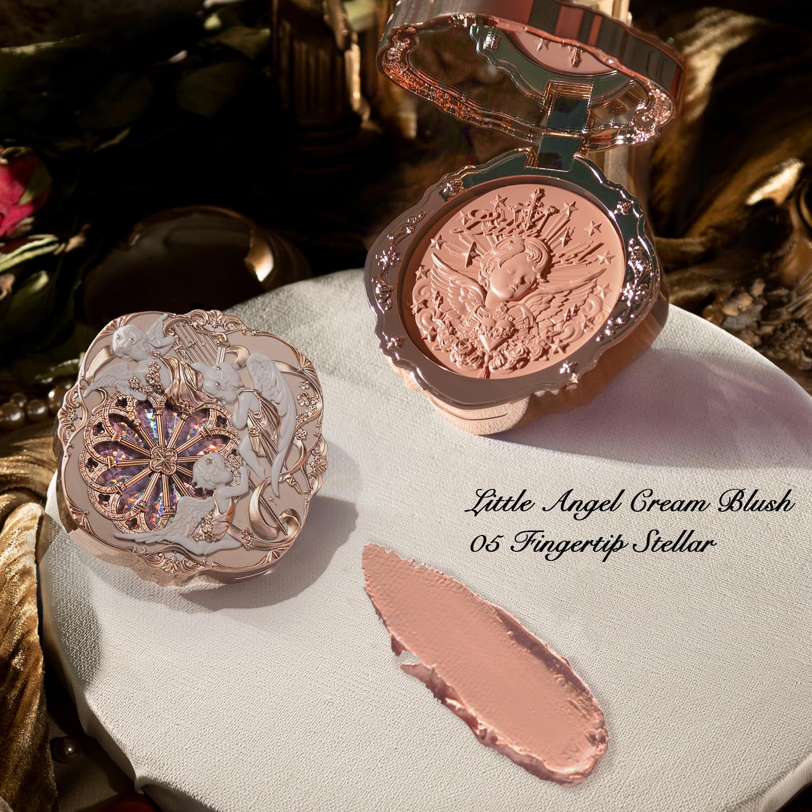 Flower Knows Little Angel Cream Blush,Sany Nude Hydrating Blush for Cheeks,Buildable & Blendable Dewy Face Makeup,Soft Long-Lasting Cute Make Up for Women & Girls,0.21 Oz(05 Fingertip Stellar) - Image 4