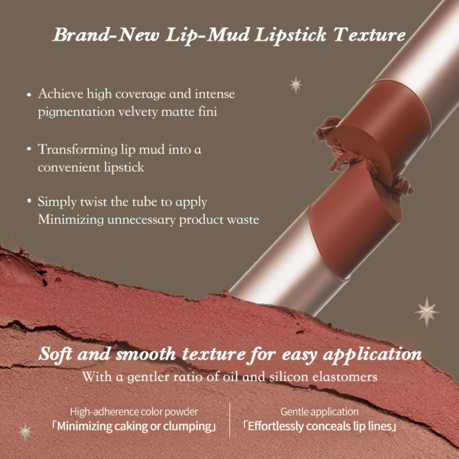Flower Knows Little Angel Matte Lipstick,Super Soft & Ultra Silky Lip Stick,Long Lasting & Moisturizing Vegan Lip Mud for Girls&Women,Velvety Finish,3.5g,1Count(C08 Sand Tower) - Image 2