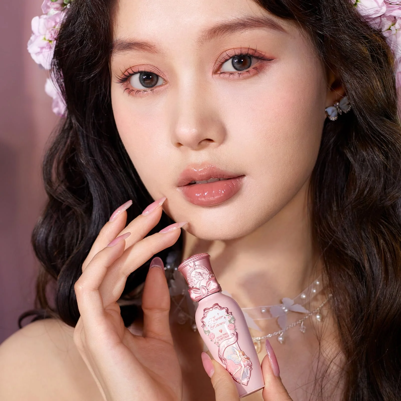 Flower Knows Midsummer Fairytales Coating Lip Lacquer,Glowy Non-Fading Lip Gloss,Hydrating Tinted Lip Oil for Girls&Women,Vegan & Cruelty Free,0.17Fl Oz(G04 To the Moon) - Image 3