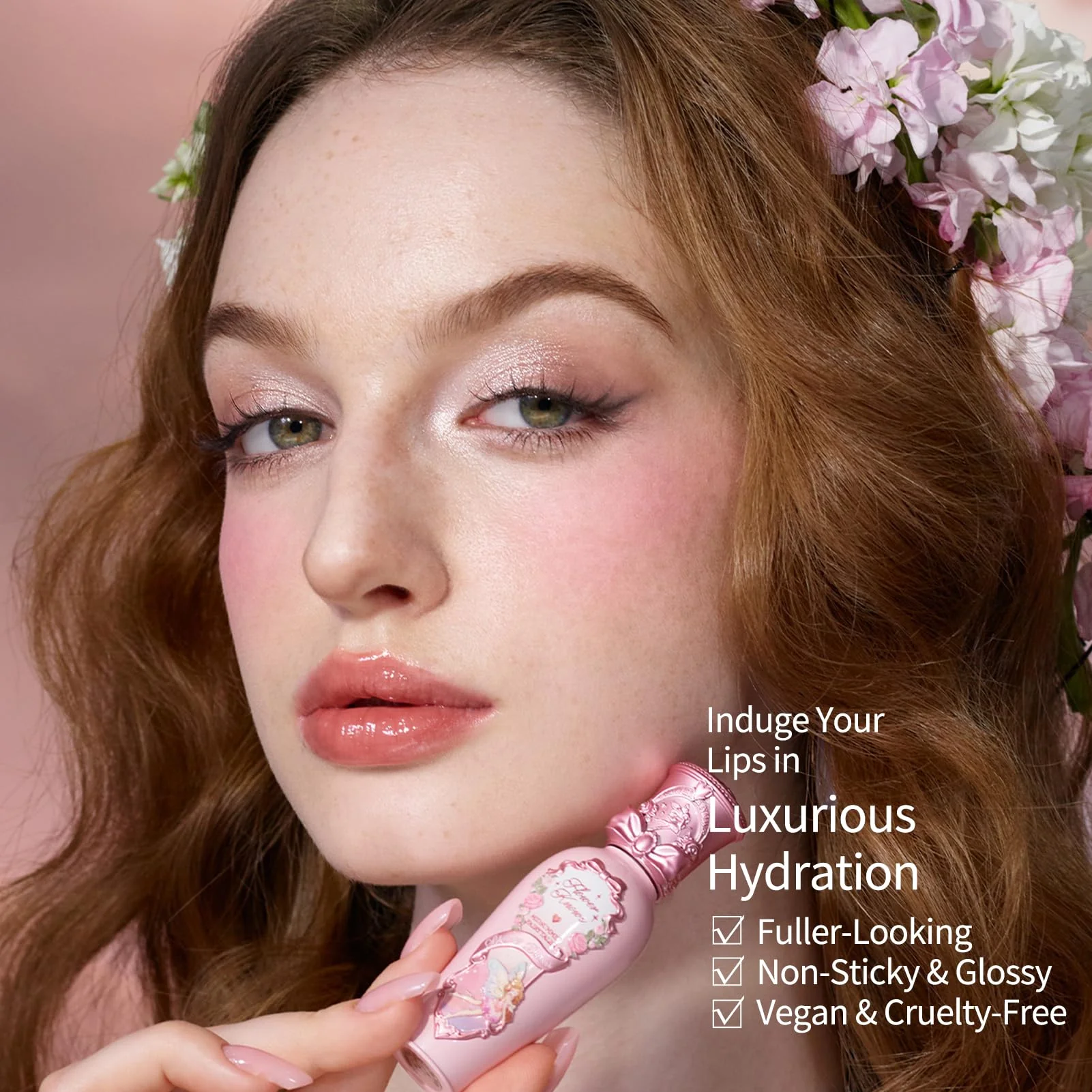 Flower Knows Midsummer Fairytales Coating Lip Lacquer,Glowy Non-Fading Lip Gloss,Hydrating Tinted Lip Oil for Girls&Women,Vegan & Cruelty Free,0.17Fl Oz(G04 To the Moon) - Image 4