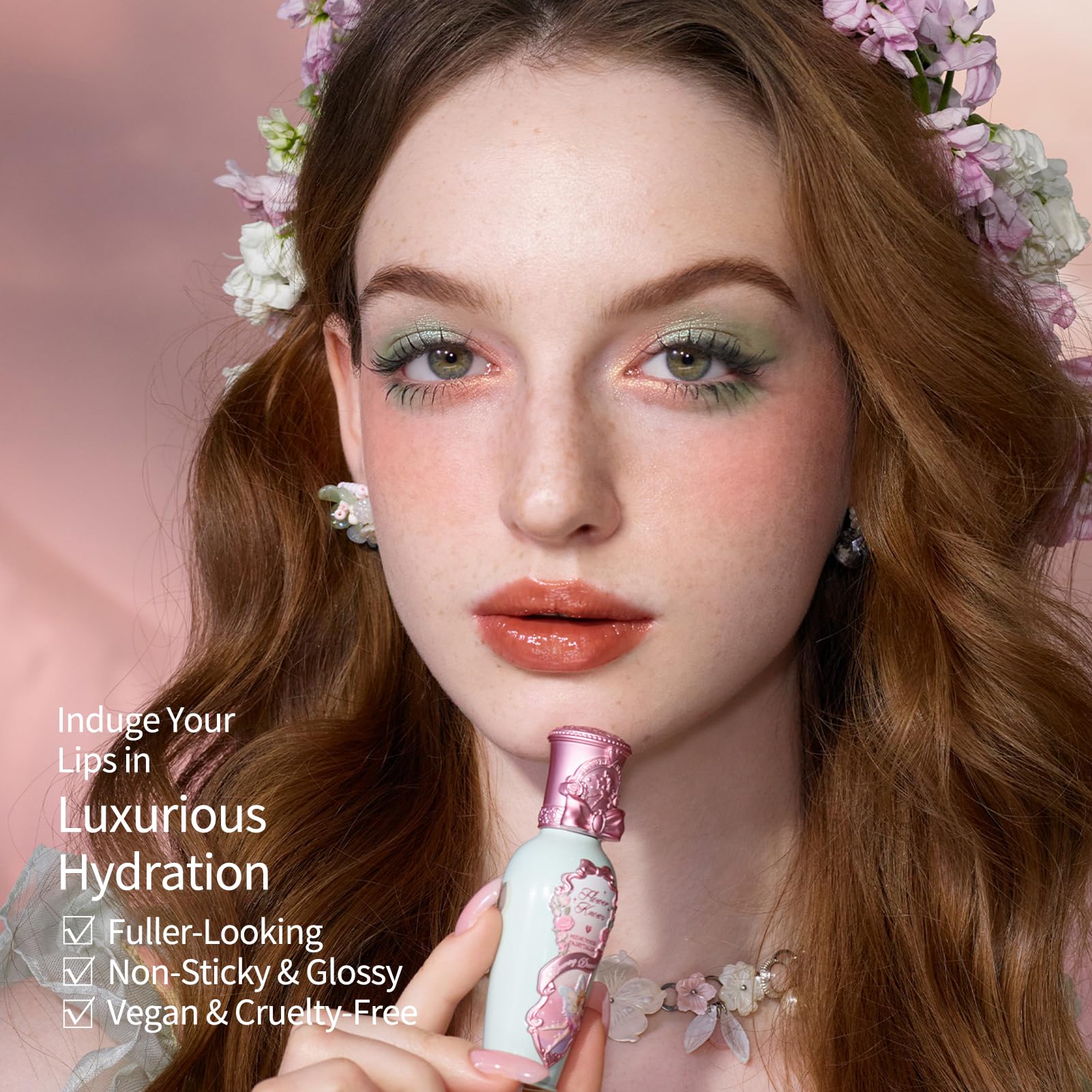 Flower Knows Midsummer Fairytales Coating Lip Lacquer,Glowy Non-Fading Lip Gloss,Hydrating Tinted Lip Oil for Girls&Women,Vegan & Cruelty Free,0.17Fl Oz(G08 Mystery Island) - Image 5