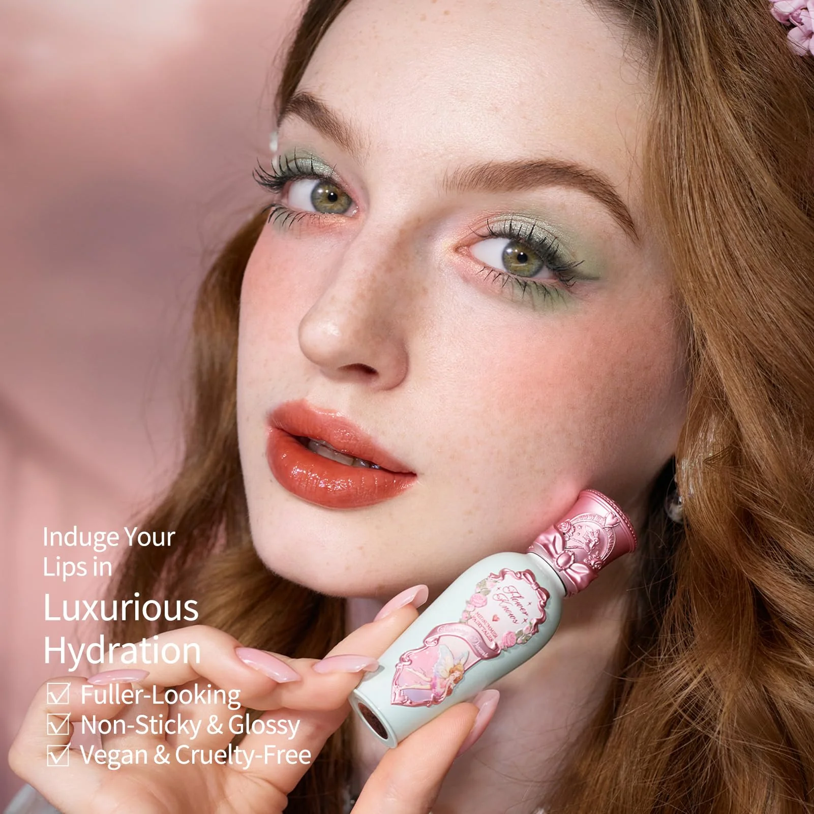 Flower Knows Midsummer Fairytales Coating Lip Lacquer,Glowy Non-Fading Lip Gloss,Hydrating Tinted Lip Oil for Girls&Women,Vegan & Cruelty Free,0.17Fl Oz(G09 Dream Voyager) - Image 5