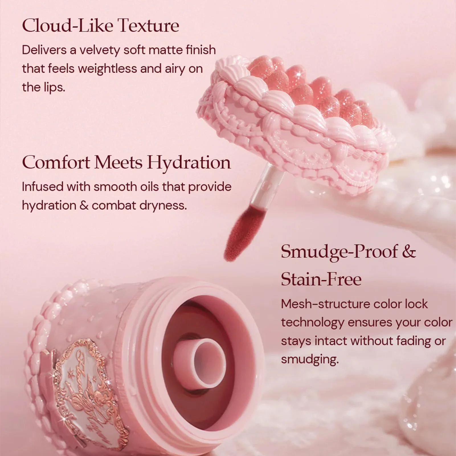 Flower Knows Strawberry Cupid Cake Lip Cream,Long Lasting Purplish Pink Matte Lipstick,Hydrating Lip Stain,Transfer & Smudge-Proof Velvet Liquid Lipstick for Girls&Women,0.17 Fl Oz(V06 Tulip) - Image 6