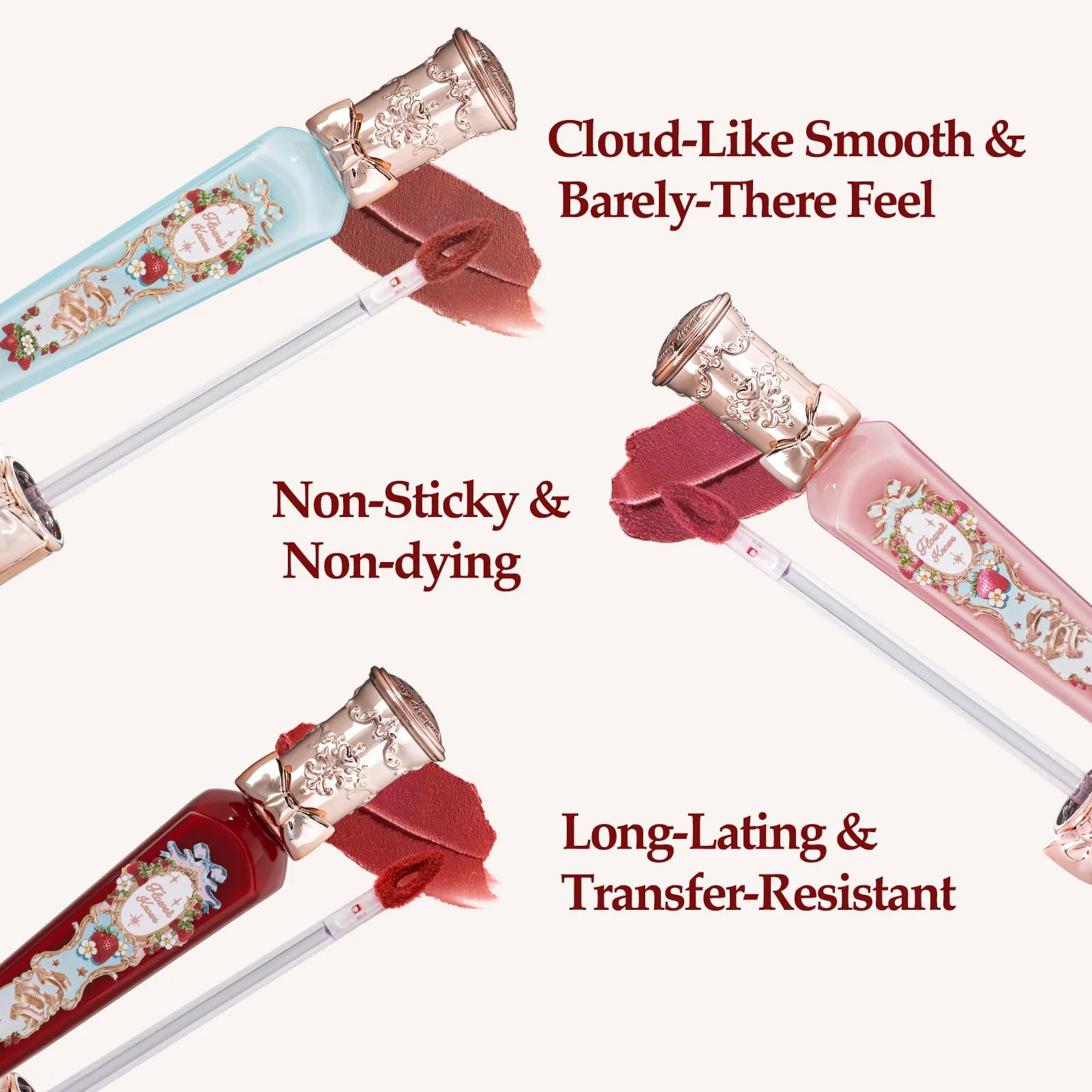 Flower Knows Strawberry Rococo Cloud Lip Cream,Long Lasting Rosy Terracotta Matte Lipstick,Hydrating Lip Stain,Transfer & Smudge Proof Velvet Liquid Lipstick for Girl&Women,0.12 Fl Oz(S07 Lychee Tea) - Image 7