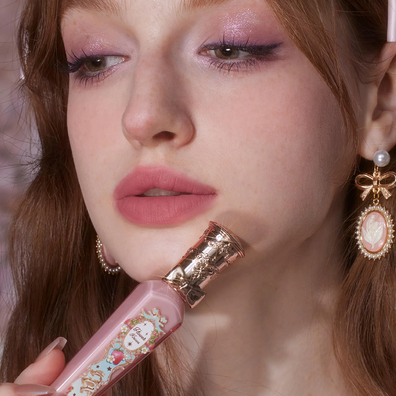 Flower Knows Strawberry Rococo Cloud Lip Cream,Long Lasting Soft Pink Matte Lipstick,Hydrating Lip Stain,Transfer & Smudge Proof Velvet Liquid Lipstick for Girls&Women,0.12 Fl Oz(S04 Strawberry Moon) - Image 6