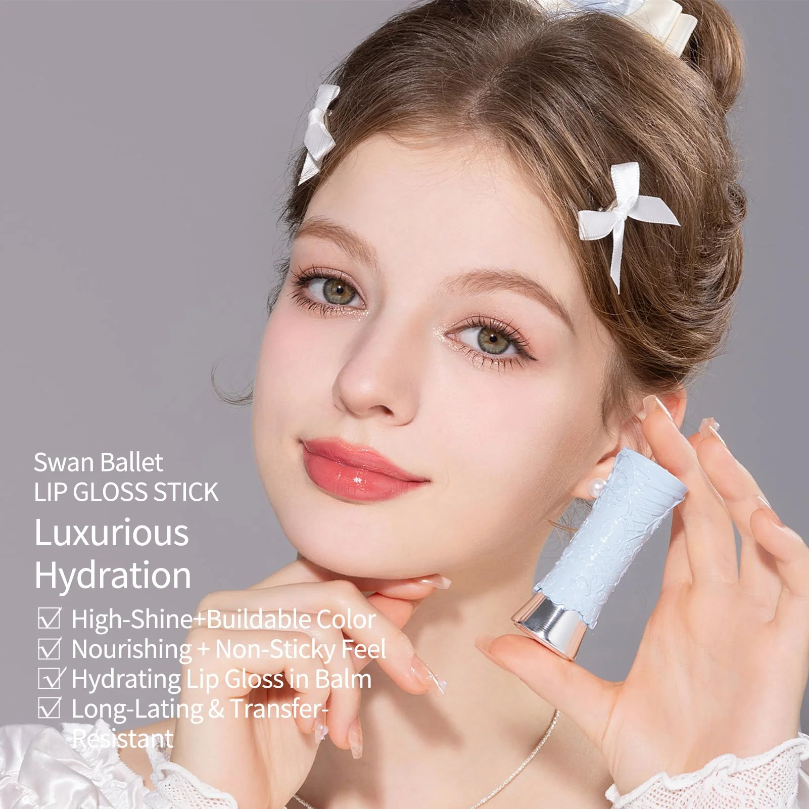 Flower Knows Swan Ballet Shine Lipstick,Hydrating Solid Lip Gloss,Moisturizing Pink Tinted Lip Balm-Long Lasting Lip Gloss in Balm for Girls&Women,Vegan & Cruelty-Free(B05 Endless Summer) - Image 7