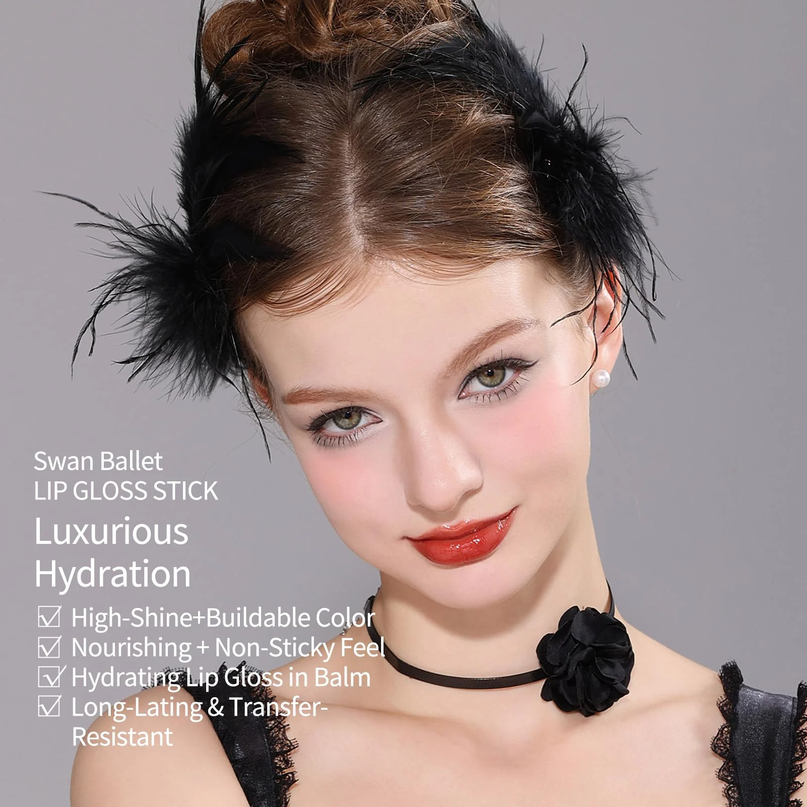 Flower Knows Swan Ballet Shine Lipstick,Hydrating Solid Lip Gloss,Moisturizing Red Tinted Lip Balm-Long Lasting Lip Gloss in Balm for Girls&Women(B08 Dancing Shoes) - Image 7