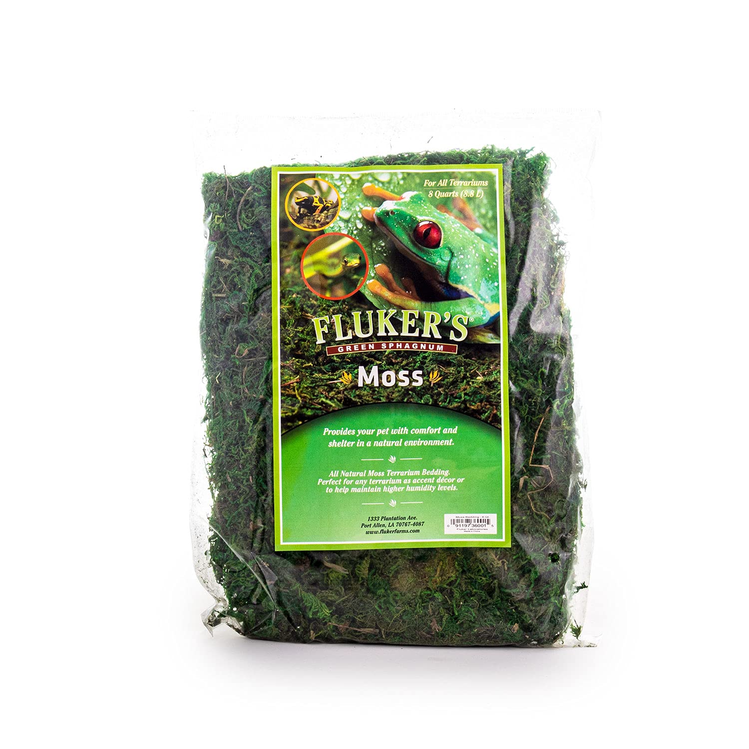 Fluker's Green Reptile Terrarium Moss, 8,Quart, Black