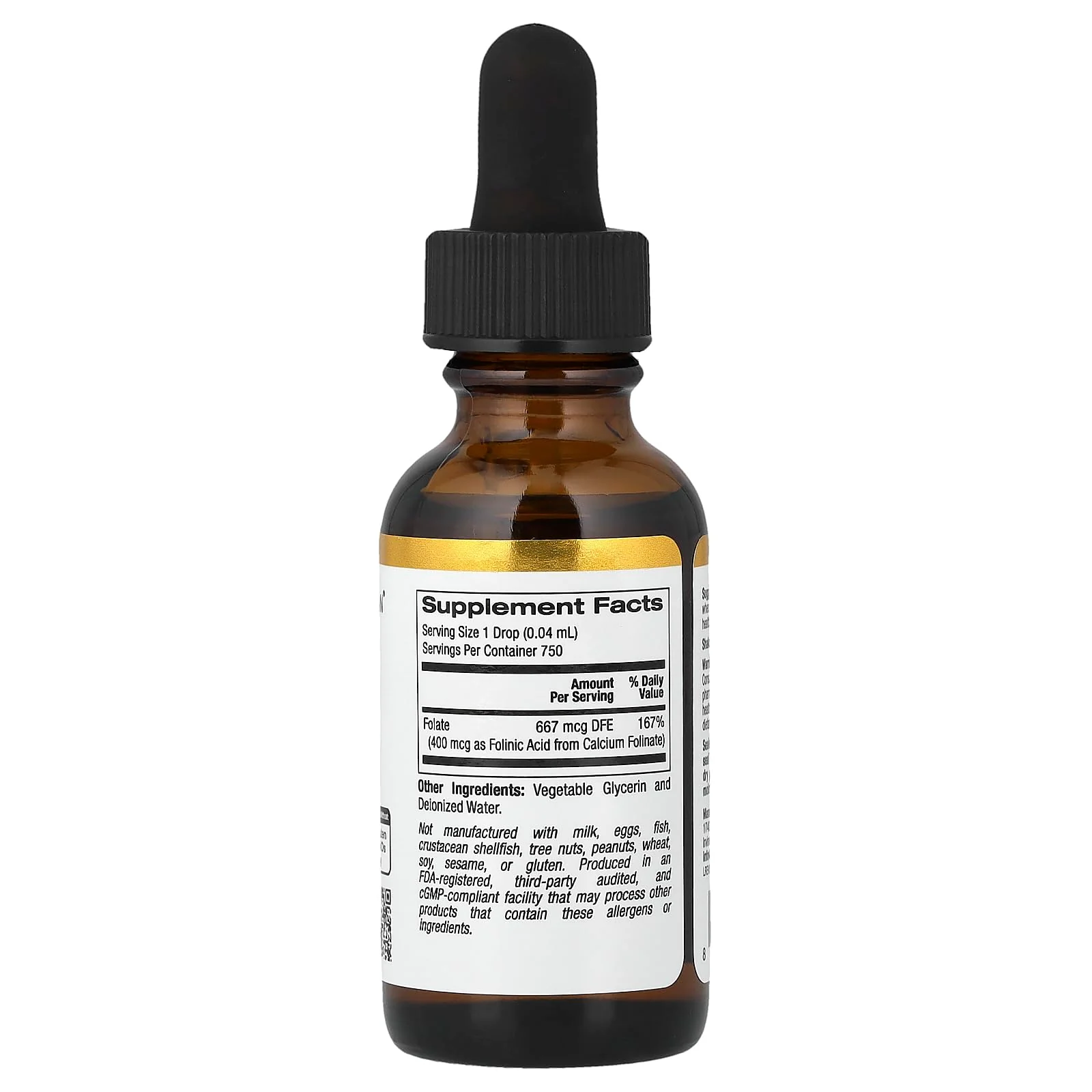 Folinic Acid, Bioactive Form of Folate from Calcium Folinate, Alcohol Free, 1 fl oz (30 ml) - Image 3