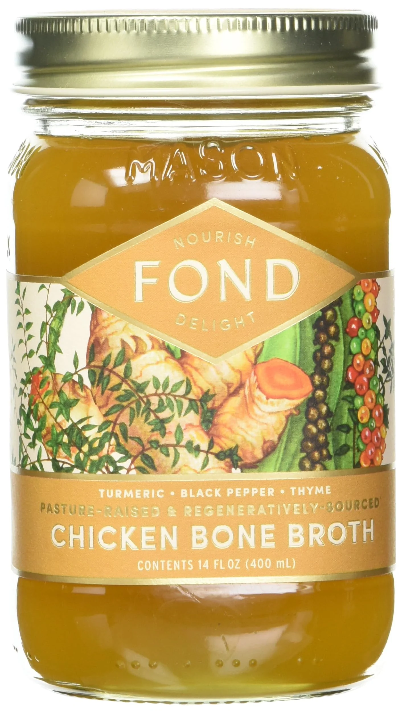 Fond, Bone Broth Chicken Turmeric Black Pepper, 14 Fl Oz