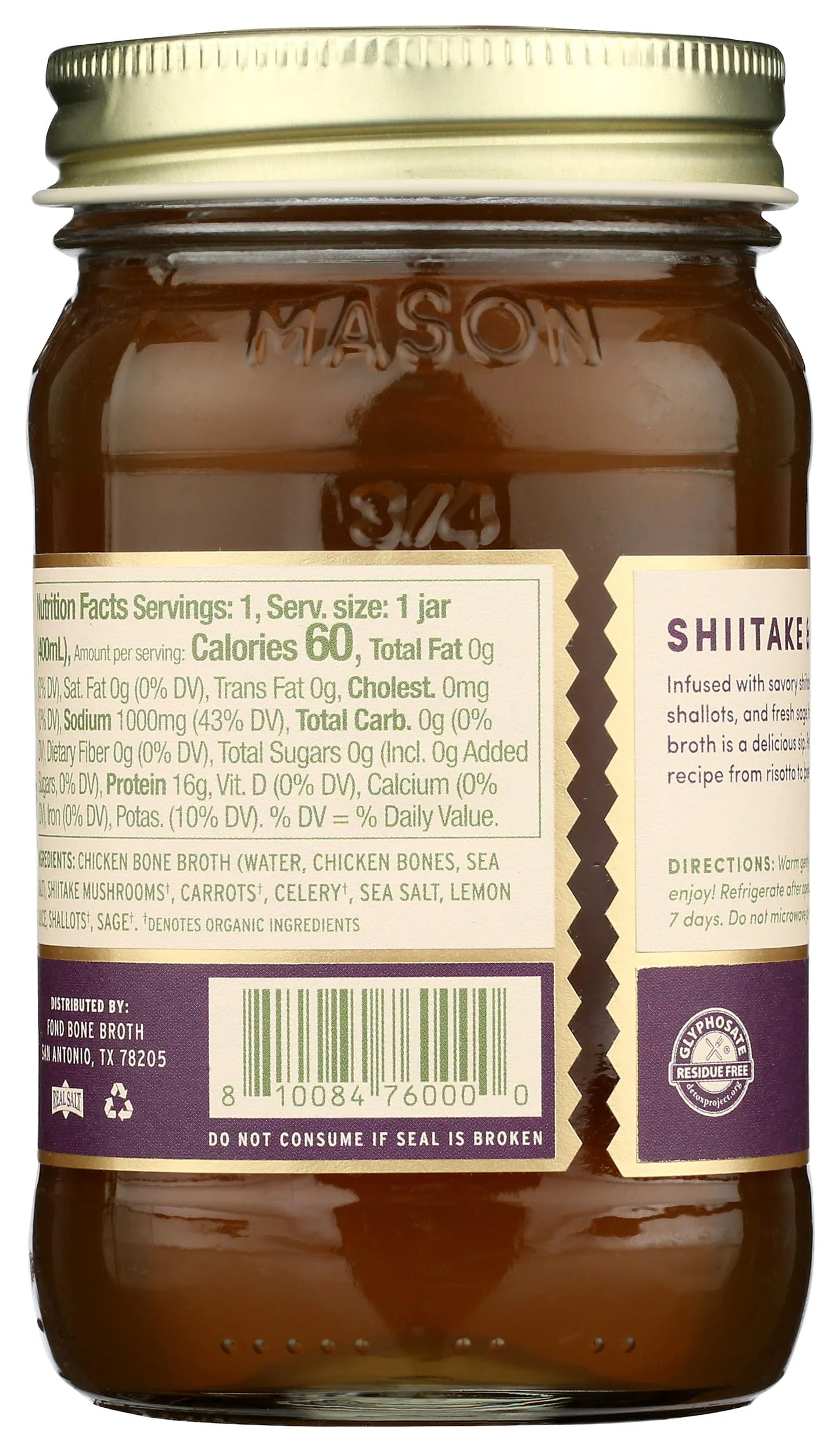 Fond, Shiitake & Sage Chicken Bone Broth, 14 Fl Oz - Image 6